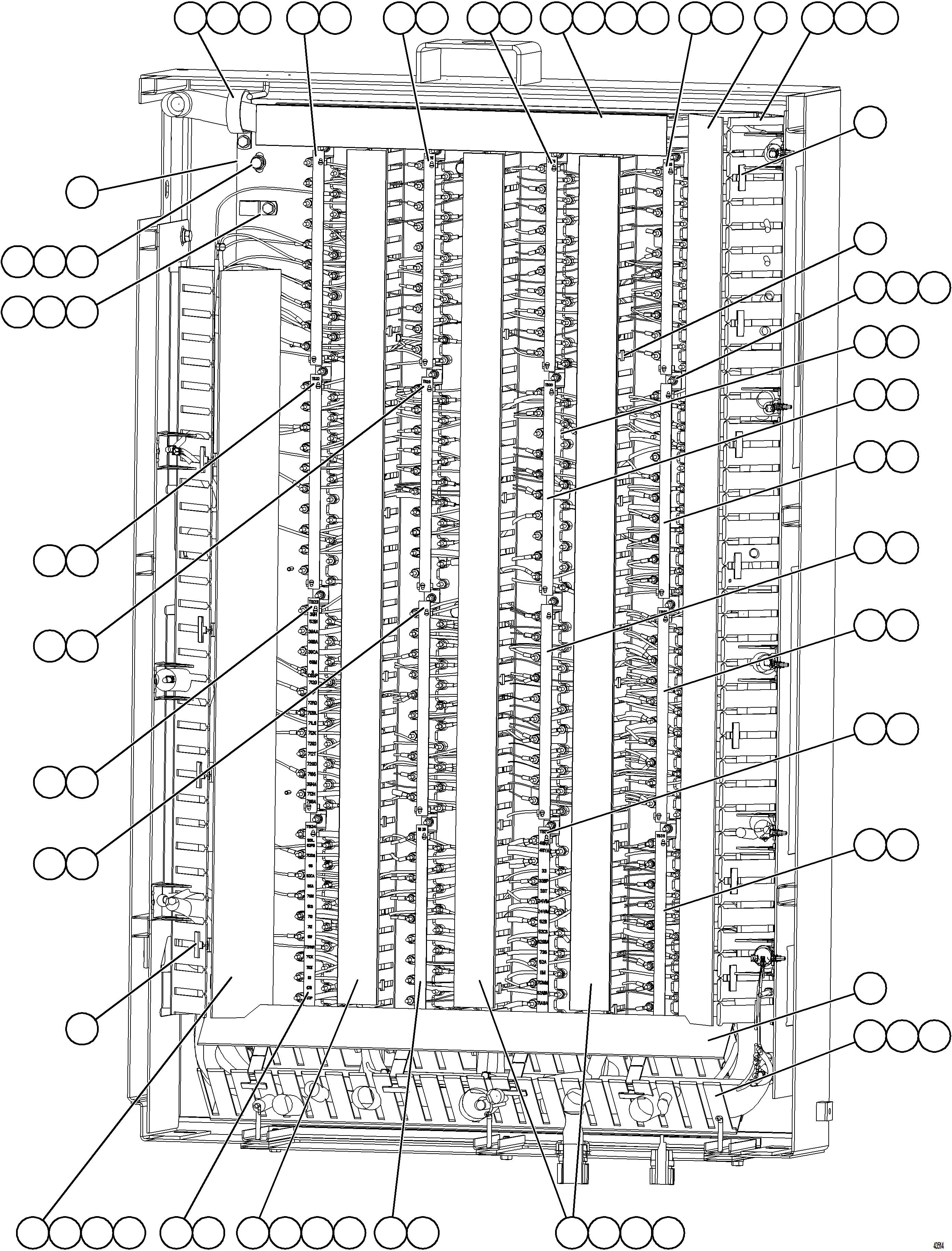 Komatsu parts book diagram for AFE59-FW 930E-4 S/N A31849 & A31860  CERREJON: AUXILIARY CONTROL CABINET COMPONENTS - REAR WALL