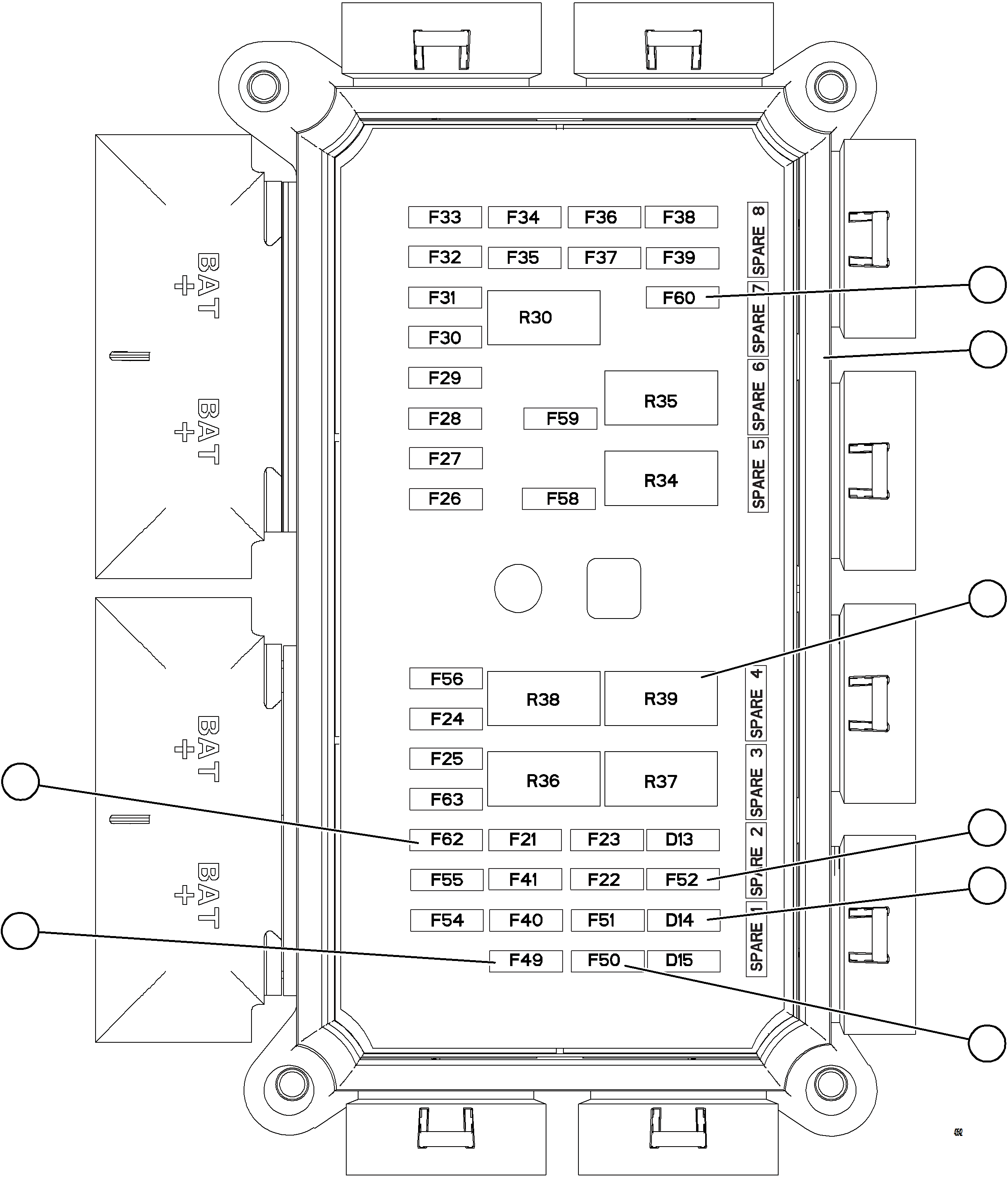 Komatsu parts book diagram for AFE59-FW 930E-4 S/N A31849 & A31860  CERREJON: VEHICLE ELECTRICAL CENTER (VEC-91)    58E-06-10530