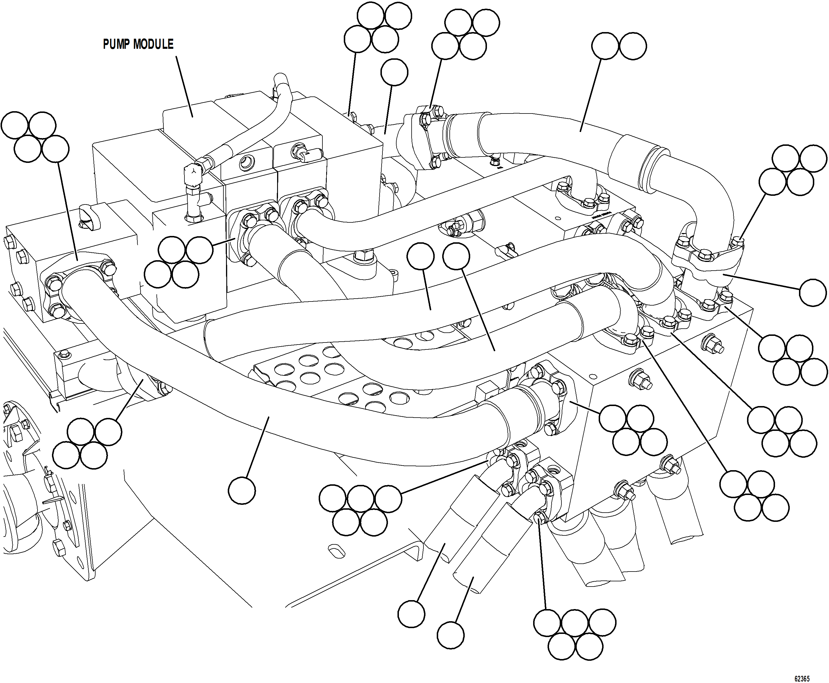 Komatsu parts book diagram for AFE59-FW 930E-4 S/N A31849 & A31860  CERREJON: PUMP MODULE - BRAKE COOLING & HOIST    1/2