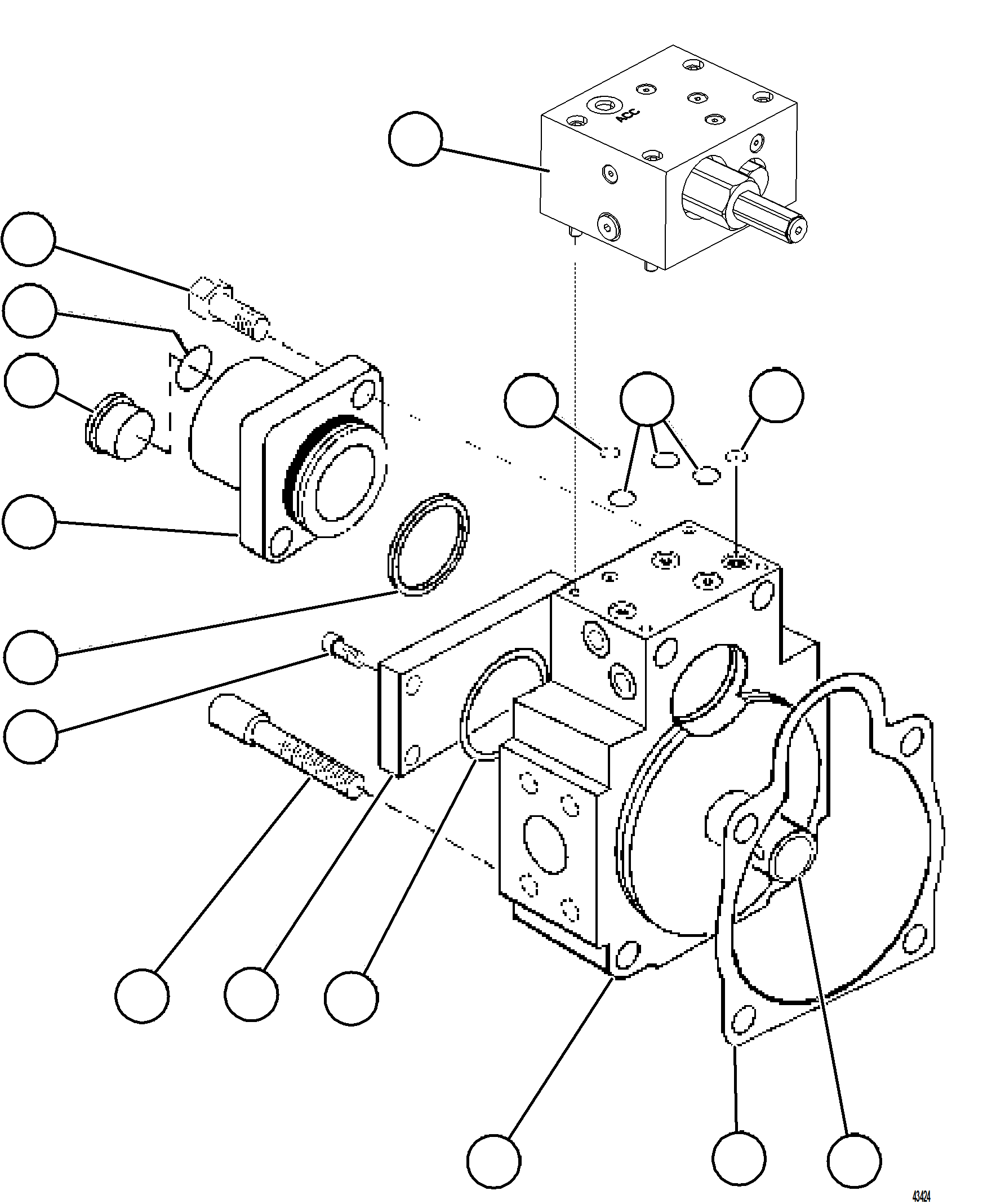 Komatsu parts book diagram for AFE59-FW 930E-4 S/N A31849 & A31860  CERREJON: STEERING PUMP HOUSING (REAR)      58C-60-00080