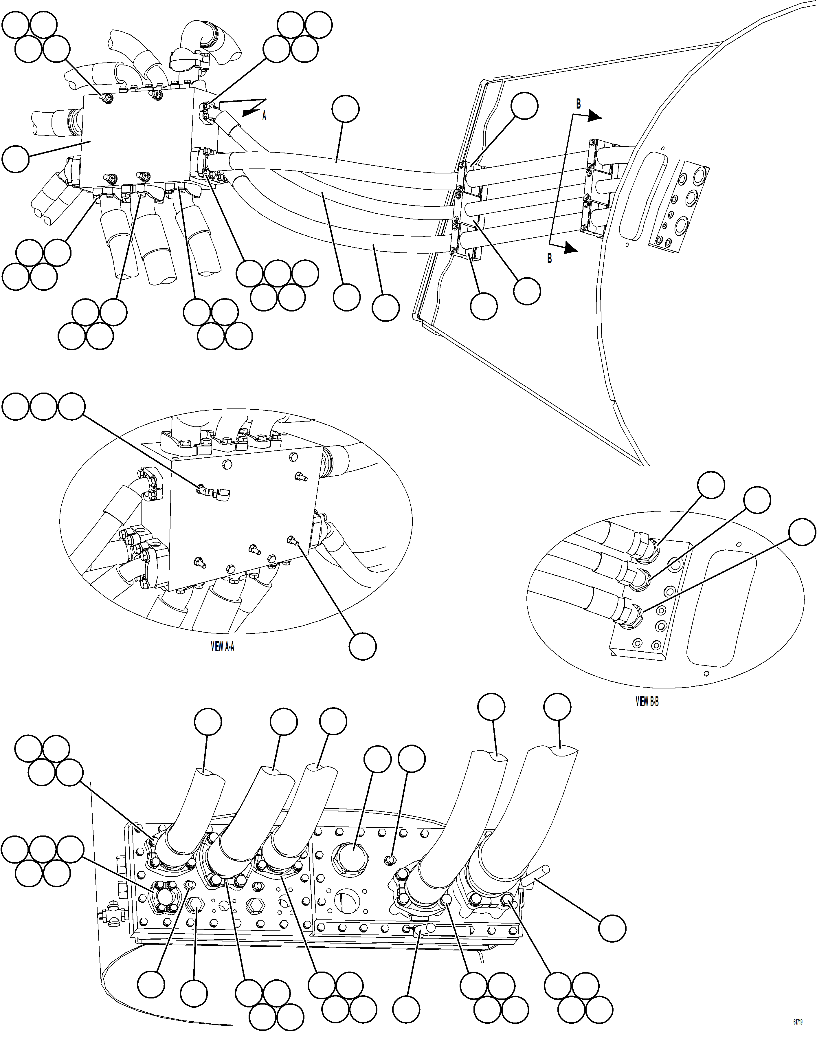 Komatsu parts book diagram for AFE59-FW 930E-4 S/N A31849 & A31860  CERREJON: BRAKE COOLING PIPING    1/3
