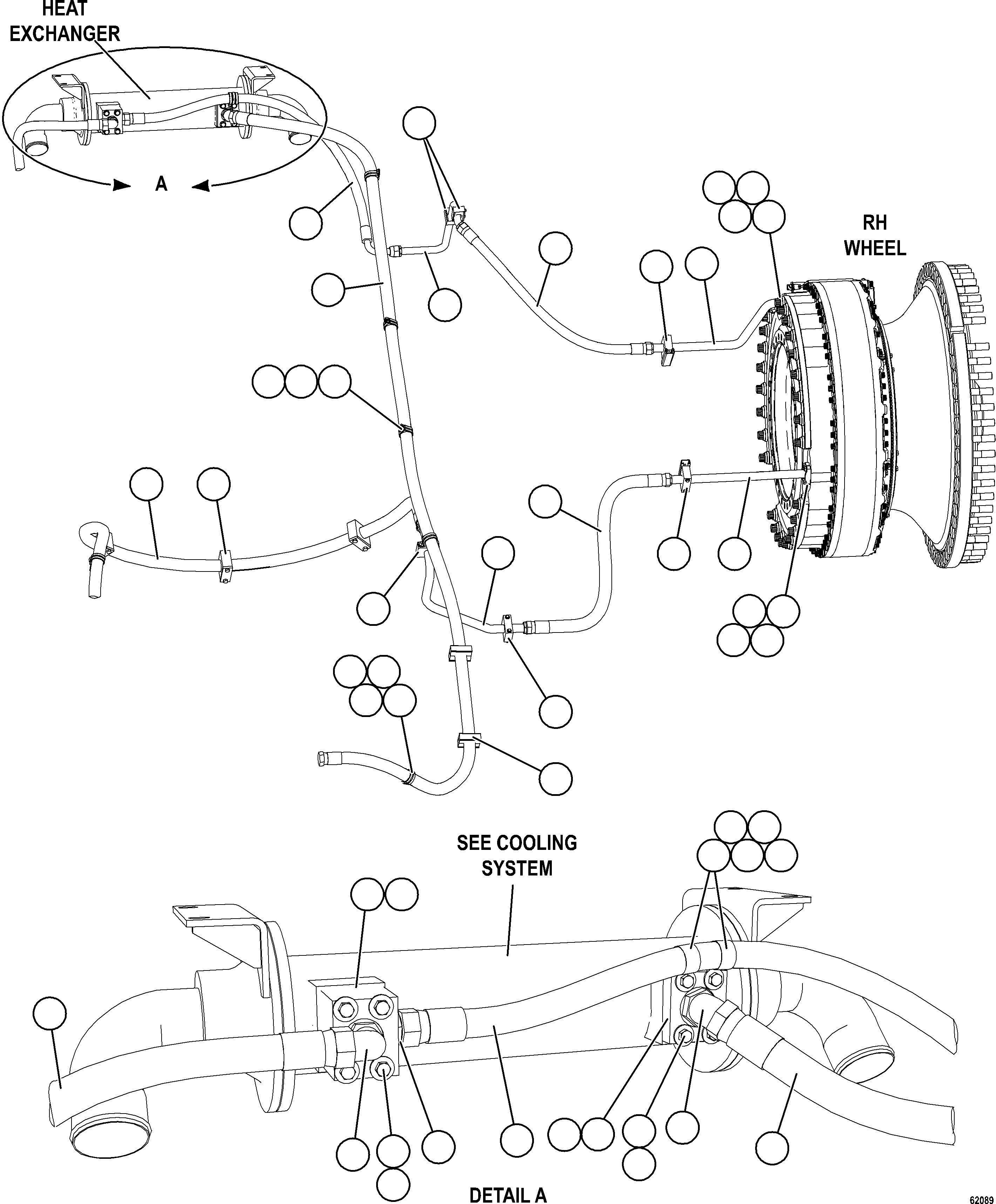 Komatsu parts book diagram for AFE59-FW 930E-4 S/N A31849 & A31860  CERREJON: BRAKE COOLING PIPING    2/3