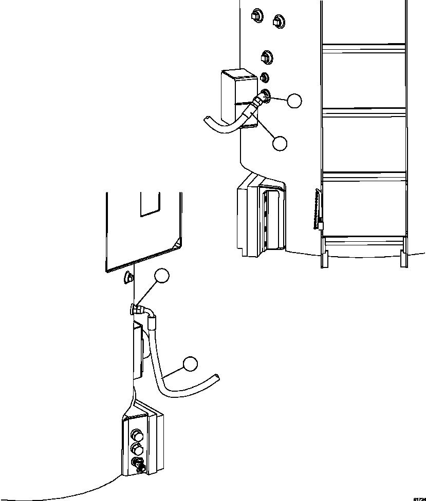 Komatsu parts book diagram for AFE59-FW 930E-4 S/N A31849 & A31860  CERREJON: BRAKE APPLY PIPING    2/4
