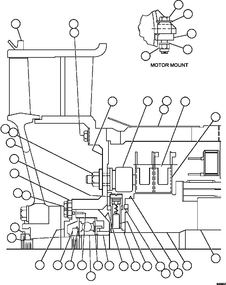 Komatsu parts book diagram for AFE59-FW 930E-4 S/N A31849 & A31860  CERREJON: BLOWER MOTOR (COMMUTATOR END)     XA4146