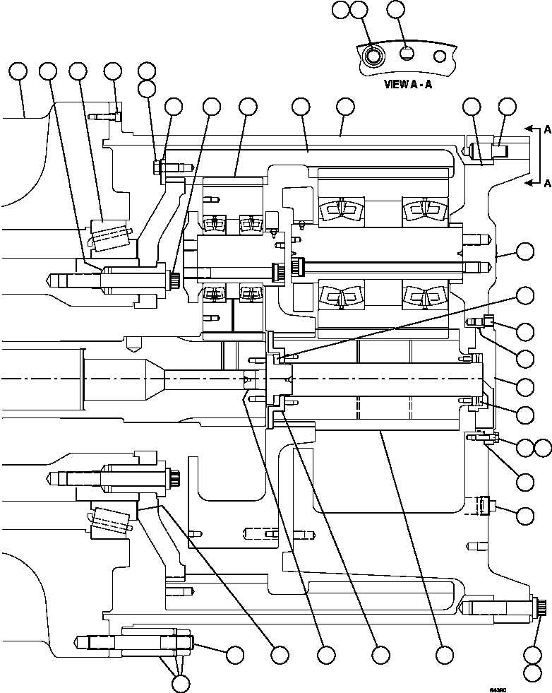 Komatsu parts book diagram for AFE59-FW 930E-4 S/N A31849 & A31860  CERREJON: TRANSMISSION, MOTORIZED WHEEL   2/2   58F-30-00011