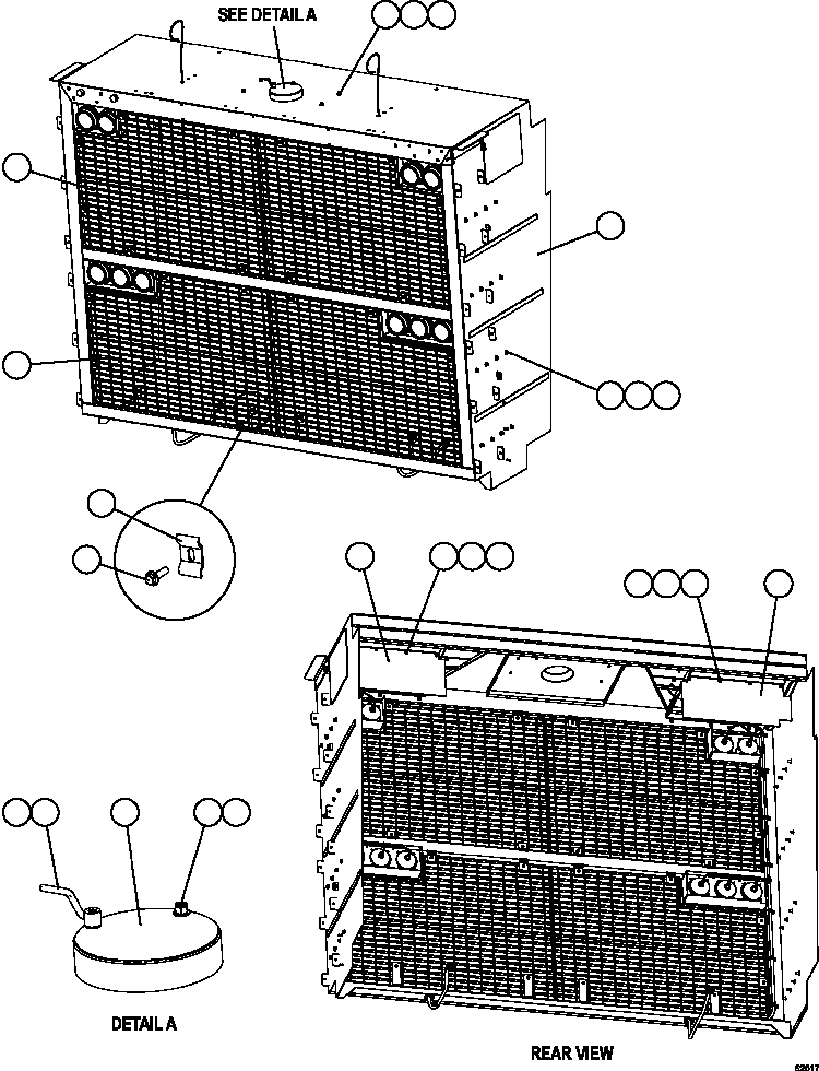 Komatsu parts book diagram for AFE59-FY 930E-4 S/N A31856 - A31859  JWANENG: GRILLE INSTALLATION