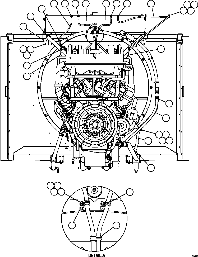 Komatsu parts book diagram for AFE59-FY 930E-4 S/N A31856 - A31859  JWANENG: RADIATOR PIPING    1/4