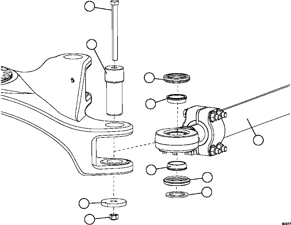 Komatsu parts book diagram for AFE59-FY 930E-4 S/N A31856 - A31859  JWANENG: TIE ROD INSTALLATION