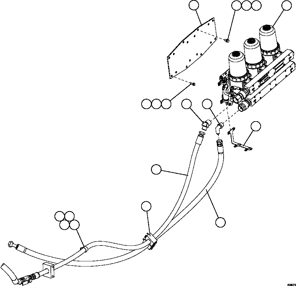 Komatsu parts book diagram for AFE59-FY 930E-4 S/N A31856 - A31859  JWANENG: FUEL SYSTEM PIPING   3/3