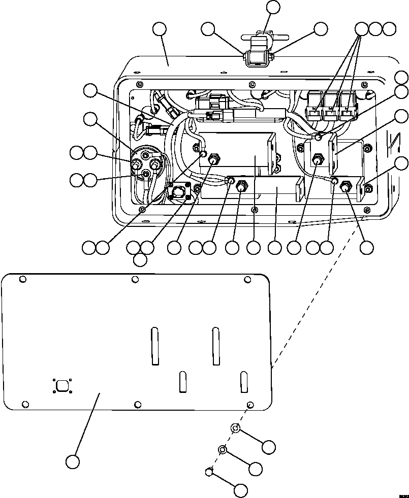 Komatsu parts book diagram for AFE59-FY 930E-4 S/N A31856 - A31859  JWANENG: ISOLATION BOX    2/3    58F-06-40110