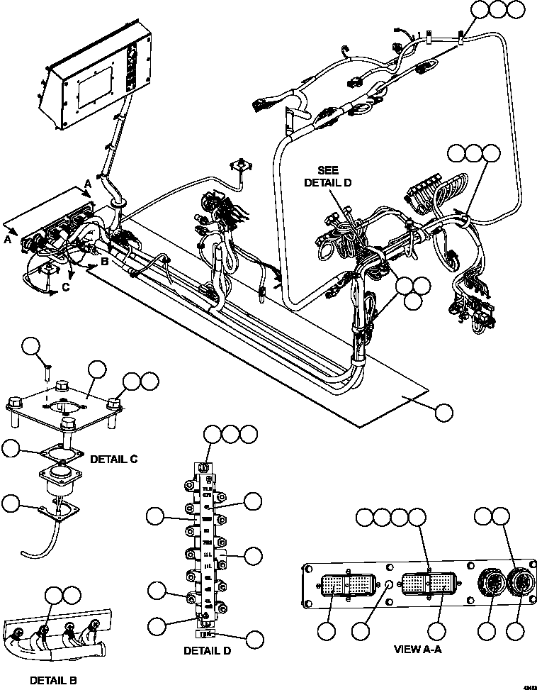 Komatsu parts book diagram for AFE59-FY 930E-4 S/N A31856 - A31859  JWANENG: INTERNAL CAB WIRING