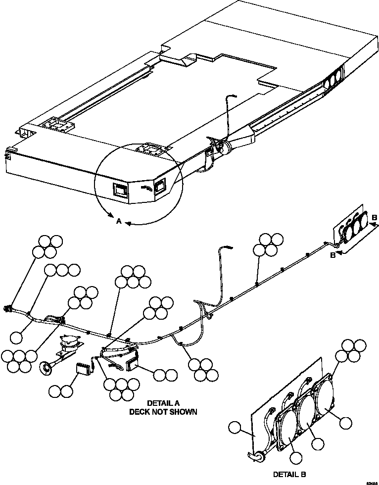 Komatsu parts book diagram for AFE59-FY 930E-4 S/N A31856 - A31859  JWANENG: LH DECK WIRING & LIGHTS