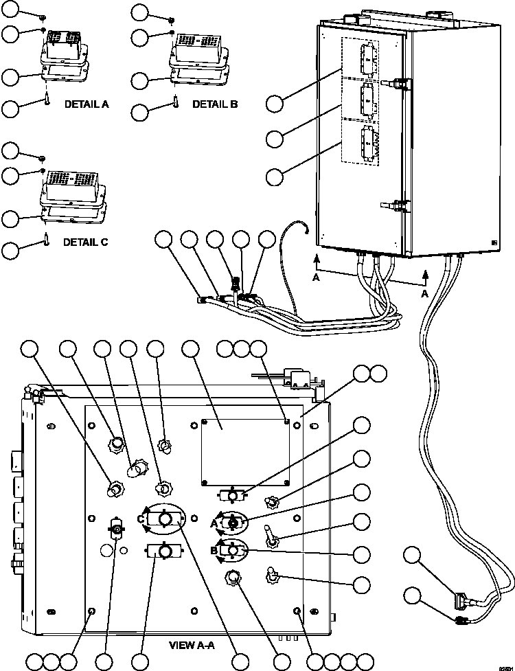 Komatsu parts book diagram for AFE59-FY 930E-4 S/N A31856 - A31859  JWANENG: AUXILIARY CONTROL CABINET - CABLE CONNECTIONS