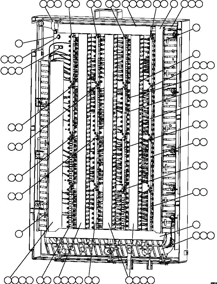 Komatsu parts book diagram for AFE59-FY 930E-4 S/N A31856 - A31859  JWANENG: AUXILIARY CONTROL CABINET COMPONENTS - REAR WALL