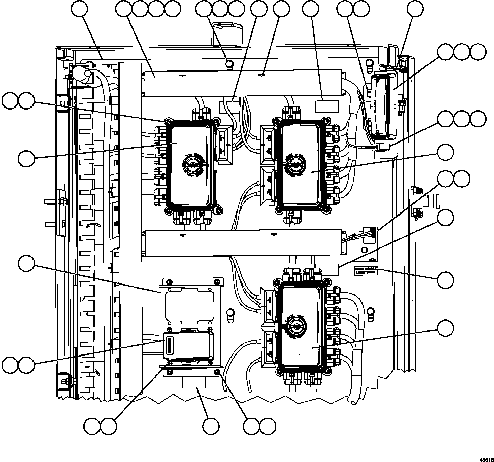 Komatsu parts book diagram for AFE59-FY 930E-4 S/N A31856 - A31859  JWANENG: AUXILIARY CONTROL CABINET COMPONENTS - RH WALL 1/2
