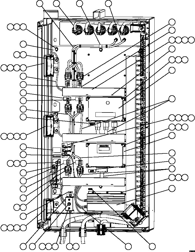 Komatsu parts book diagram for AFE59-FY 930E-4 S/N A31856 - A31859  JWANENG: AUXILIARY CONTROL CABINET COMPONENTS - LH WALL