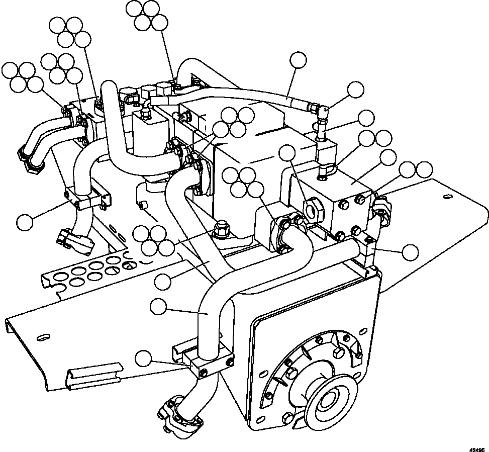 Komatsu parts book diagram for AFE59-FY 930E-4 S/N A31856 - A31859  JWANENG: PUMP MODULE    2/3
