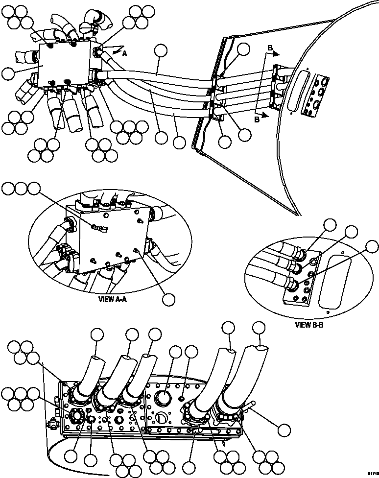 Komatsu parts book diagram for AFE59-FY 930E-4 S/N A31856 - A31859  JWANENG: BRAKE COOLING PIPING    1/3