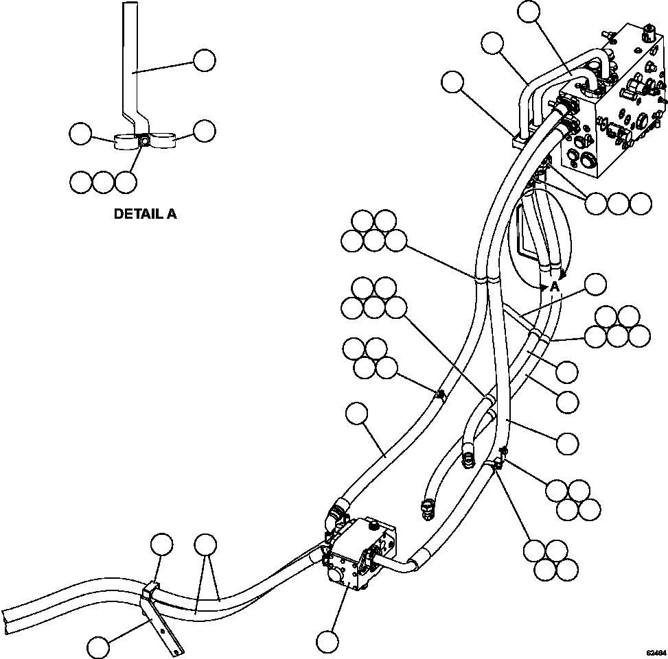 Komatsu parts book diagram for AFE59-FY 930E-4 S/N A31856 - A31859  JWANENG: STEERING SYSTEM PIPING   1/2