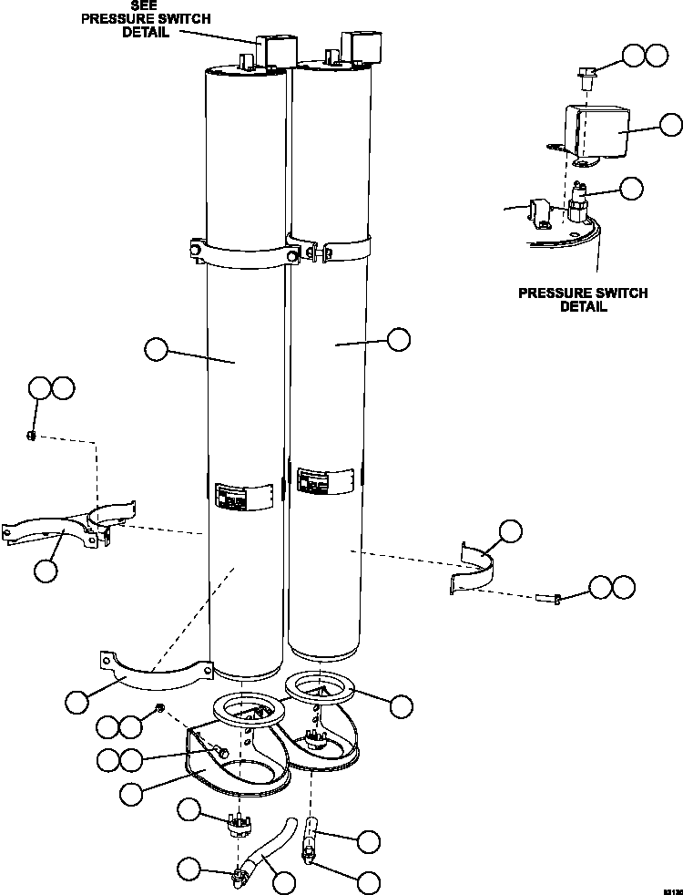 Komatsu parts book diagram for AFE59-FY 930E-4 S/N A31856 - A31859  JWANENG: STEERING ACCUMULATOR INSTALLATION