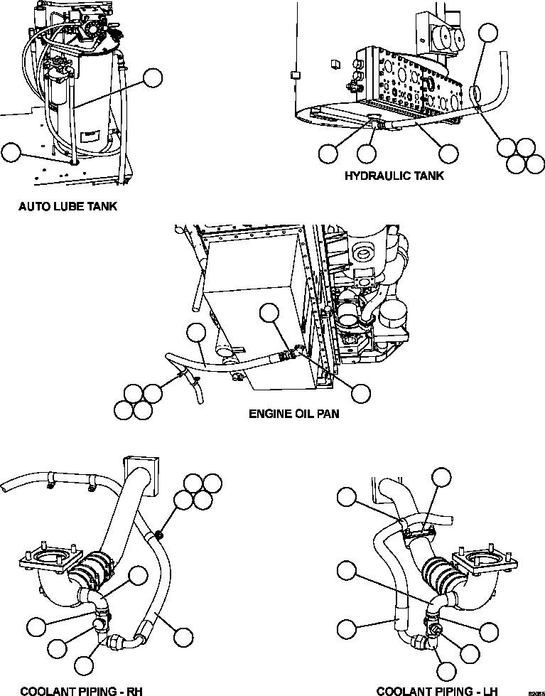 Komatsu parts book diagram for AFE59-FY 930E-4 S/N A31856 - A31859  JWANENG: SERVICE CENTER PIPING   1/3