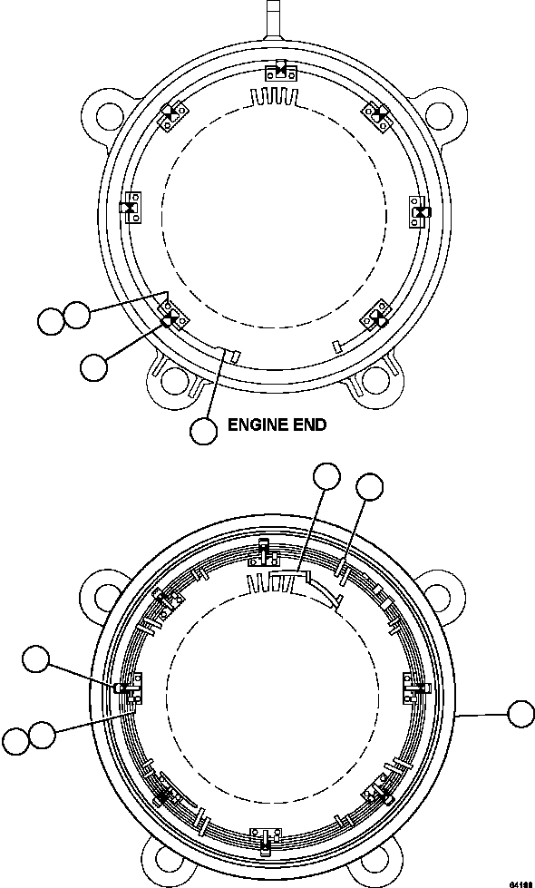Komatsu parts book diagram for AFE59-FY 930E-4 S/N A31856 - A31859  JWANENG: ALTERNATOR - STATOR ASSEMBLY        XA3159