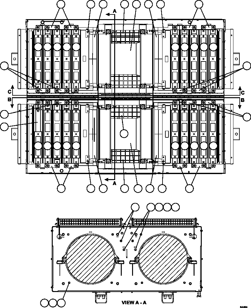 Komatsu parts book diagram for AFE59-FY 930E-4 S/N A31856 - A31859  JWANENG: RETARDING GRID ASSEMBLY    2/3    58F-06-01590