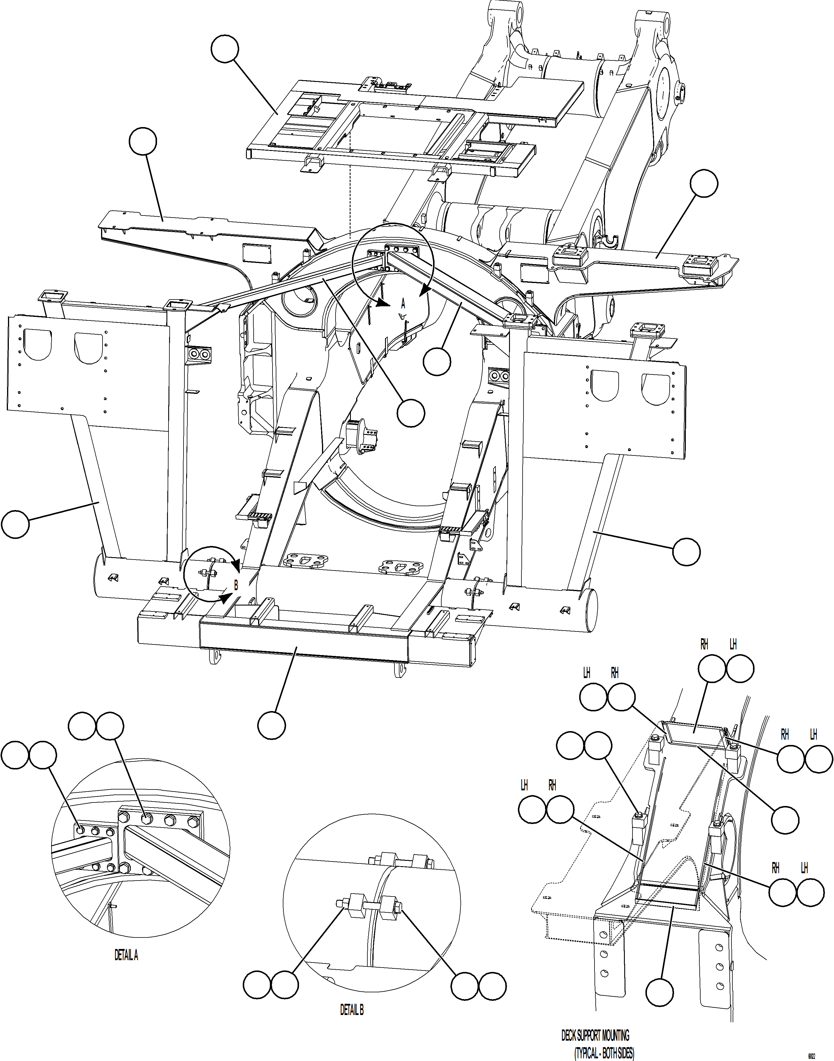 Komatsu parts book diagram for AFE59-GH 930E-4 S/N A31966 - A31967  PENASQUITO: FRAME & UPRIGHTS