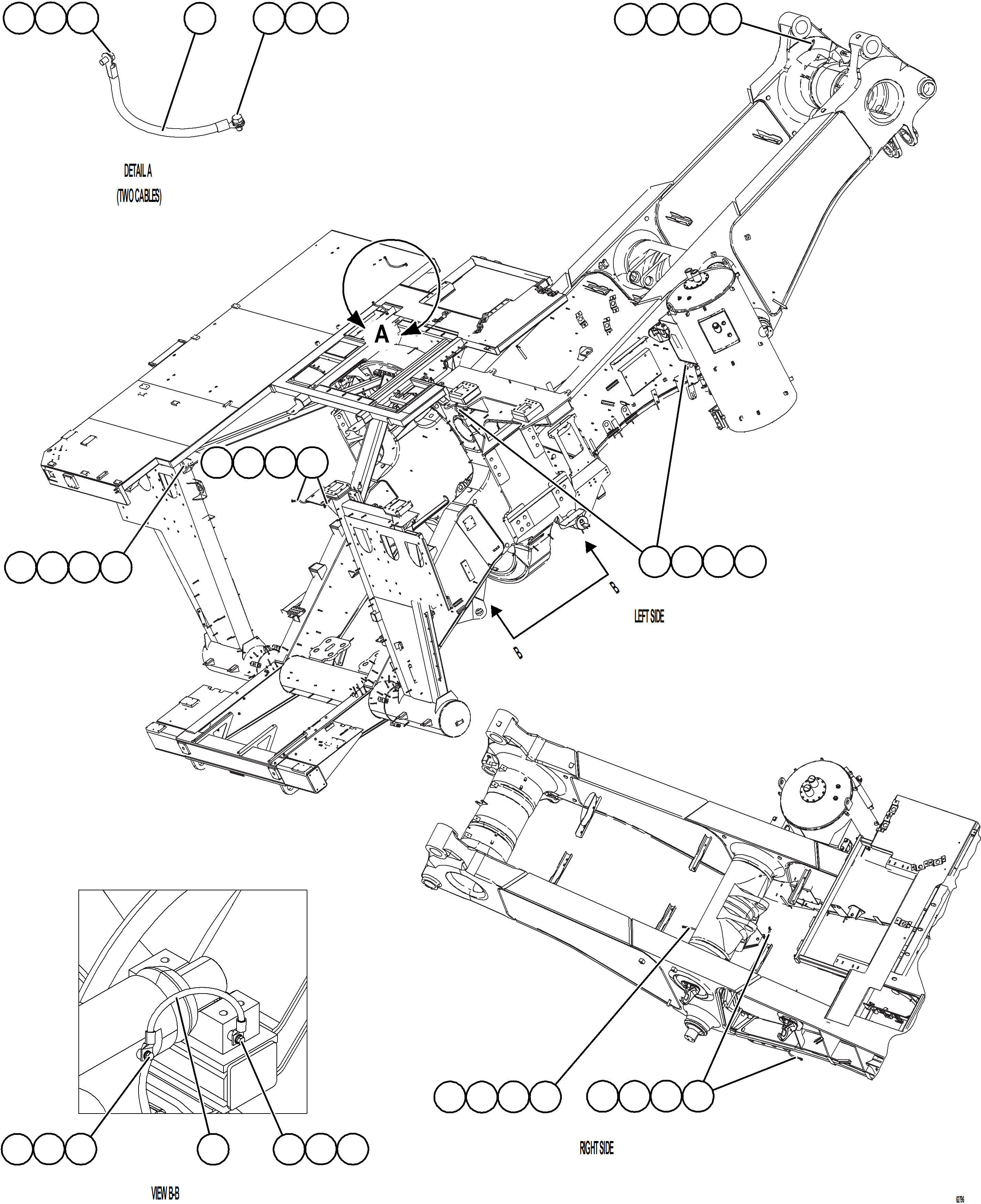 Komatsu parts book diagram for AFE59-GH 930E-4 S/N A31966 - A31967  PENASQUITO: FRAME GROUND WIRING