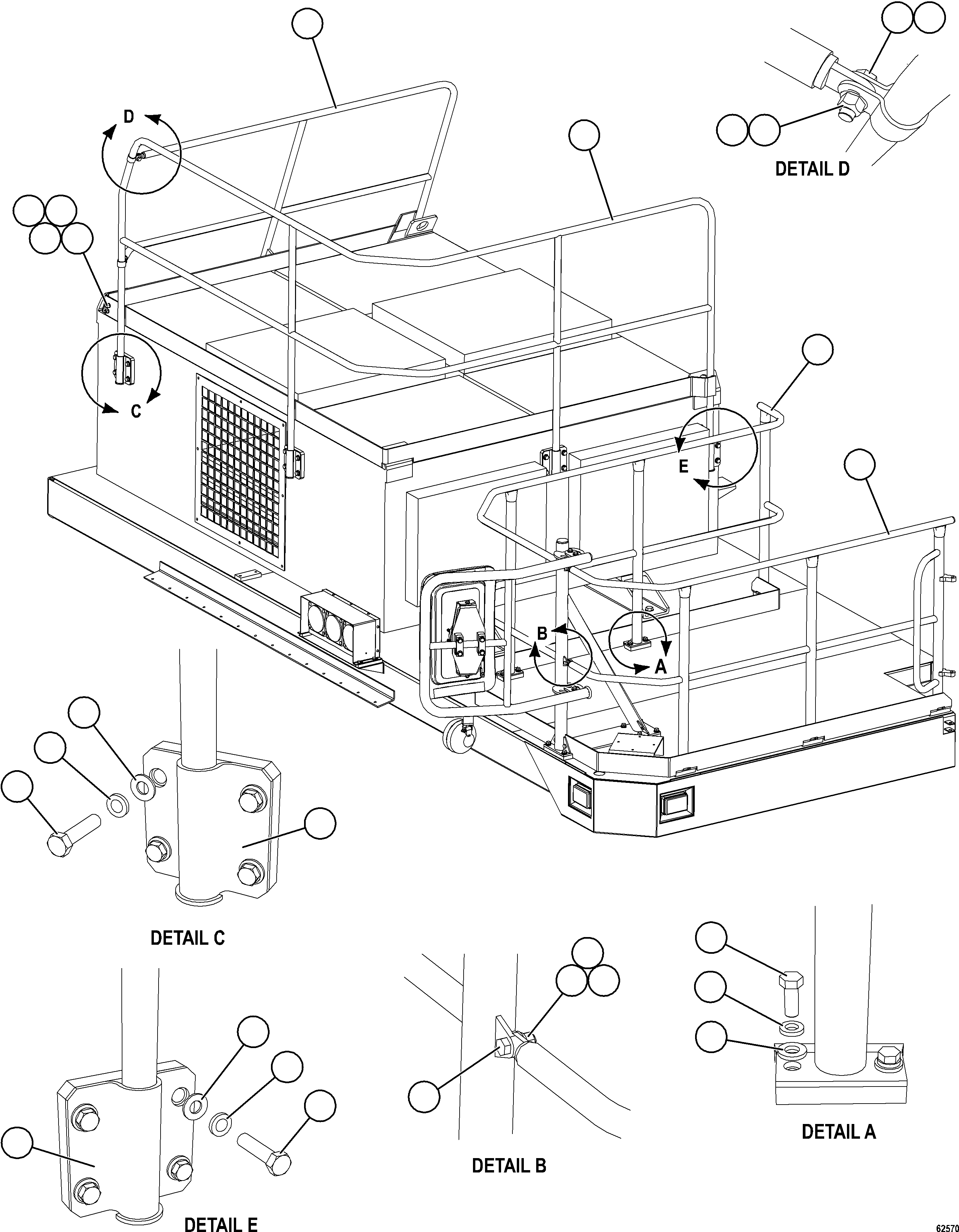 Komatsu parts book diagram for AFE59-GH 930E-4 S/N A31966 - A31967  PENASQUITO: RH DECK HANDRAILS