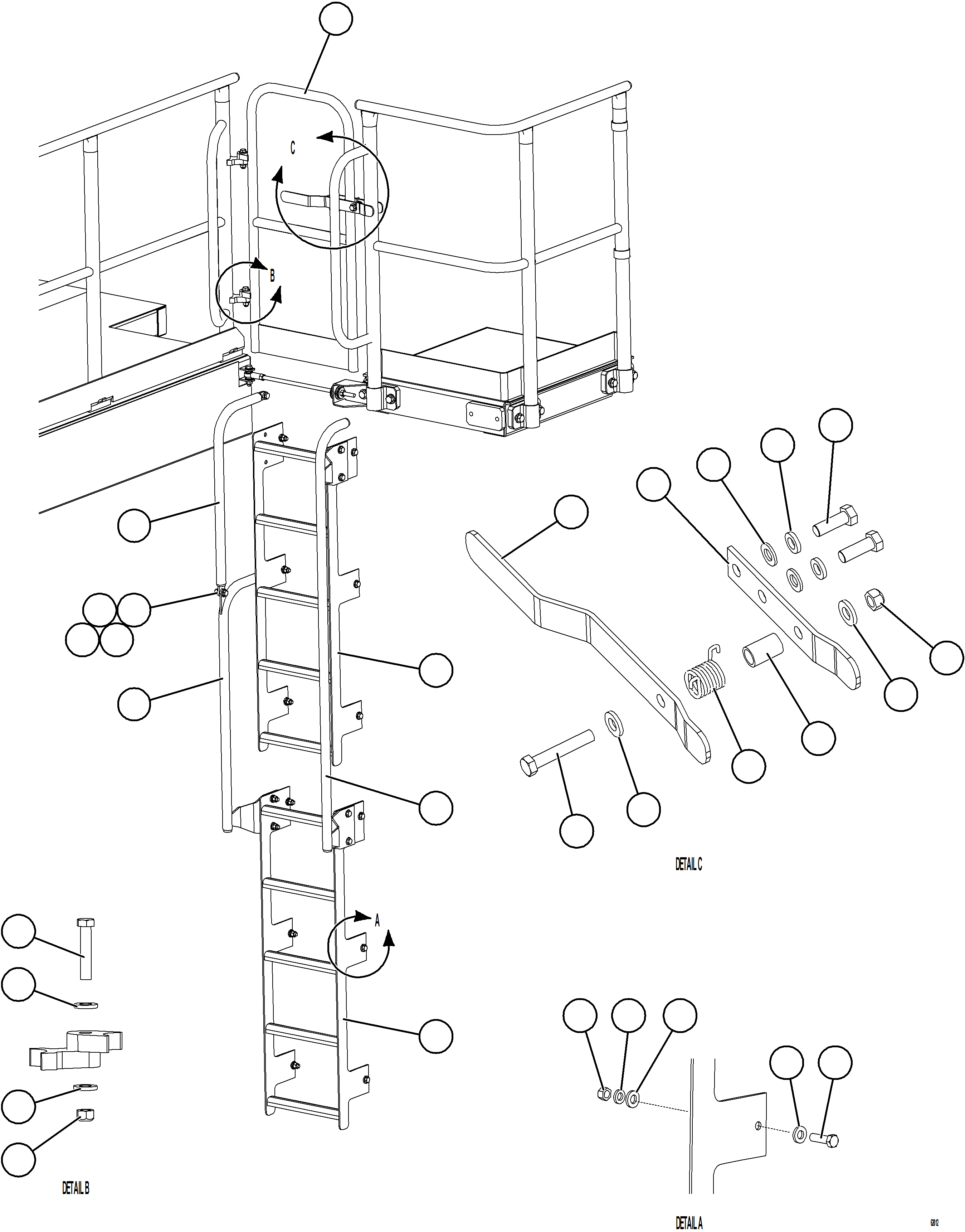 Komatsu parts book diagram for AFE59-GH 930E-4 S/N A31966 - A31967  PENASQUITO: RH GATE & LADDER