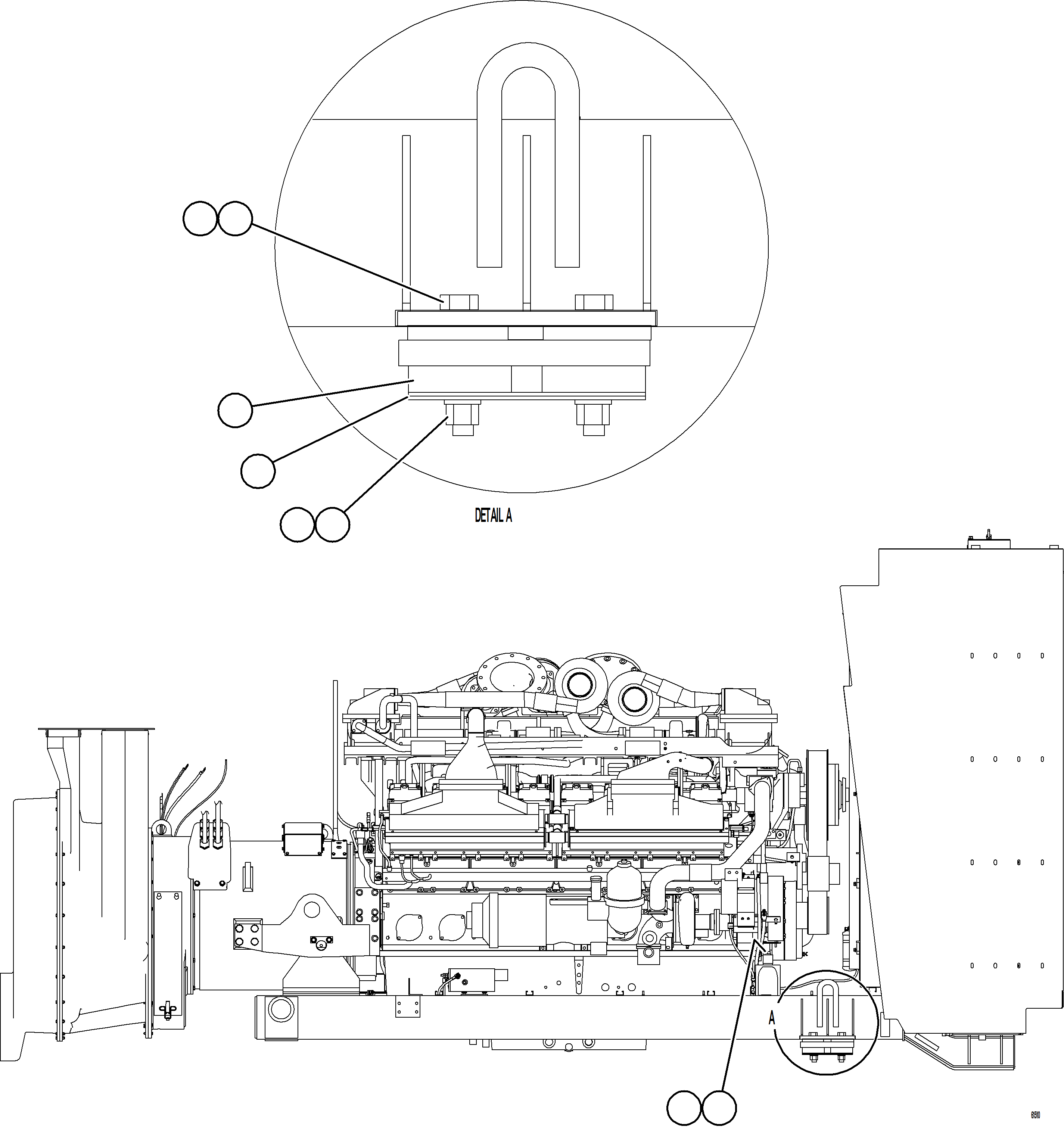 Komatsu parts book diagram for AFE59-GH 930E-4 S/N A31966 - A31967  PENASQUITO: ENGINE/SUB-FRAME MOUNTS