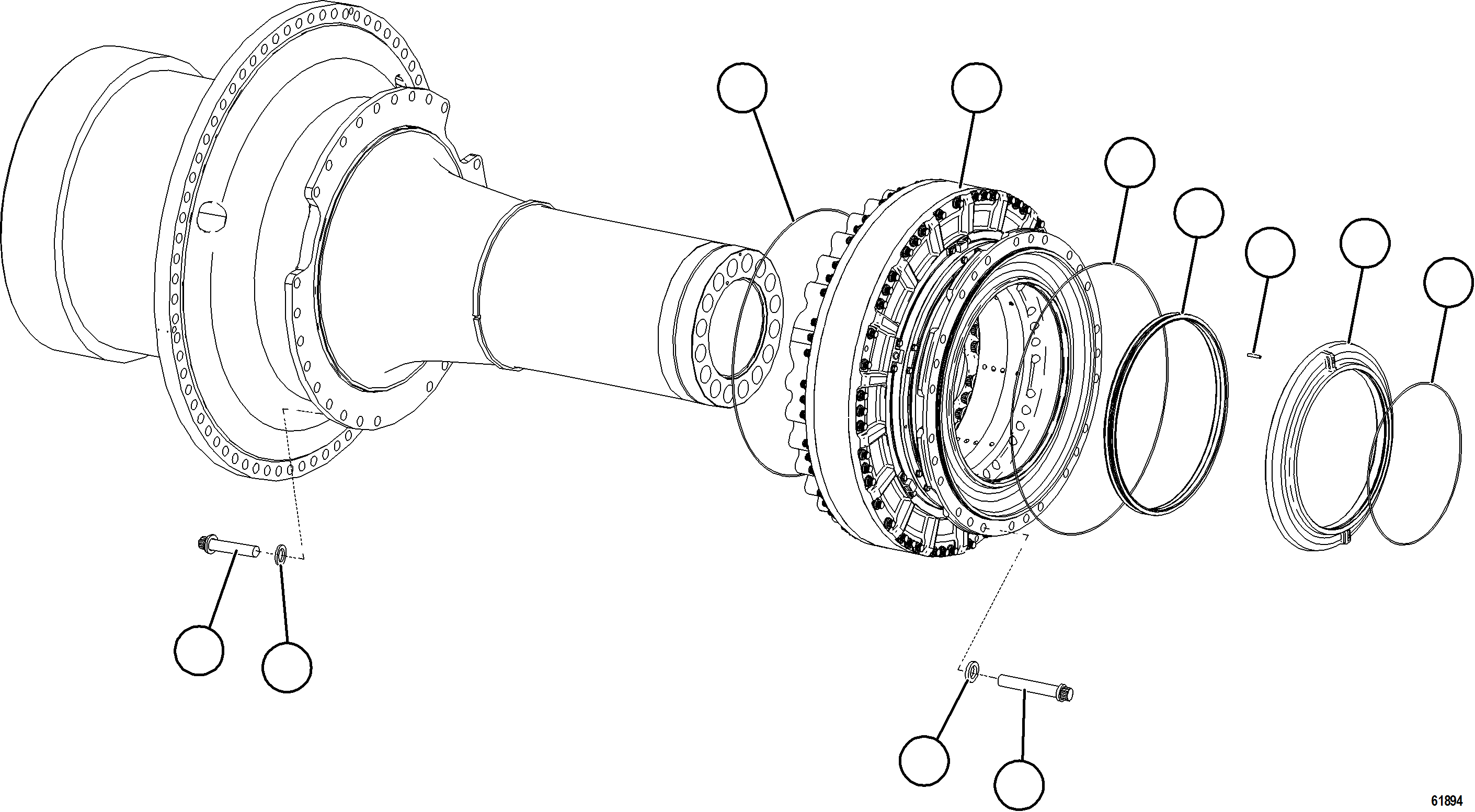 Komatsu parts book diagram for AFE59-GH 930E-4 S/N A31966 - A31967  PENASQUITO: REAR BRAKE MOUNTING