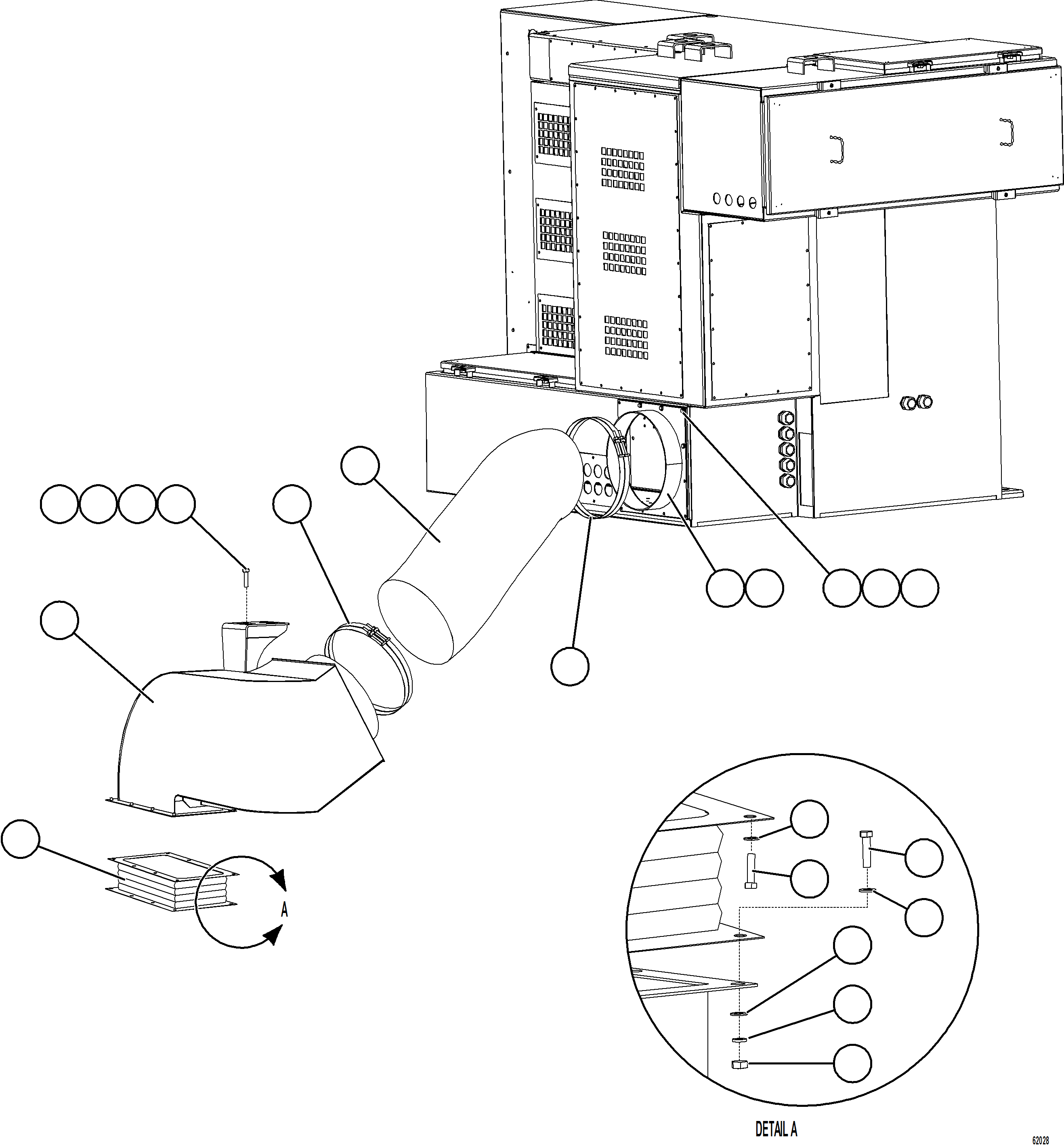 Komatsu parts book diagram for AFE59-GH 930E-4 S/N A31966 - A31967  PENASQUITO: CONTROL CABINET BLOWER HOSE INSTALLATION