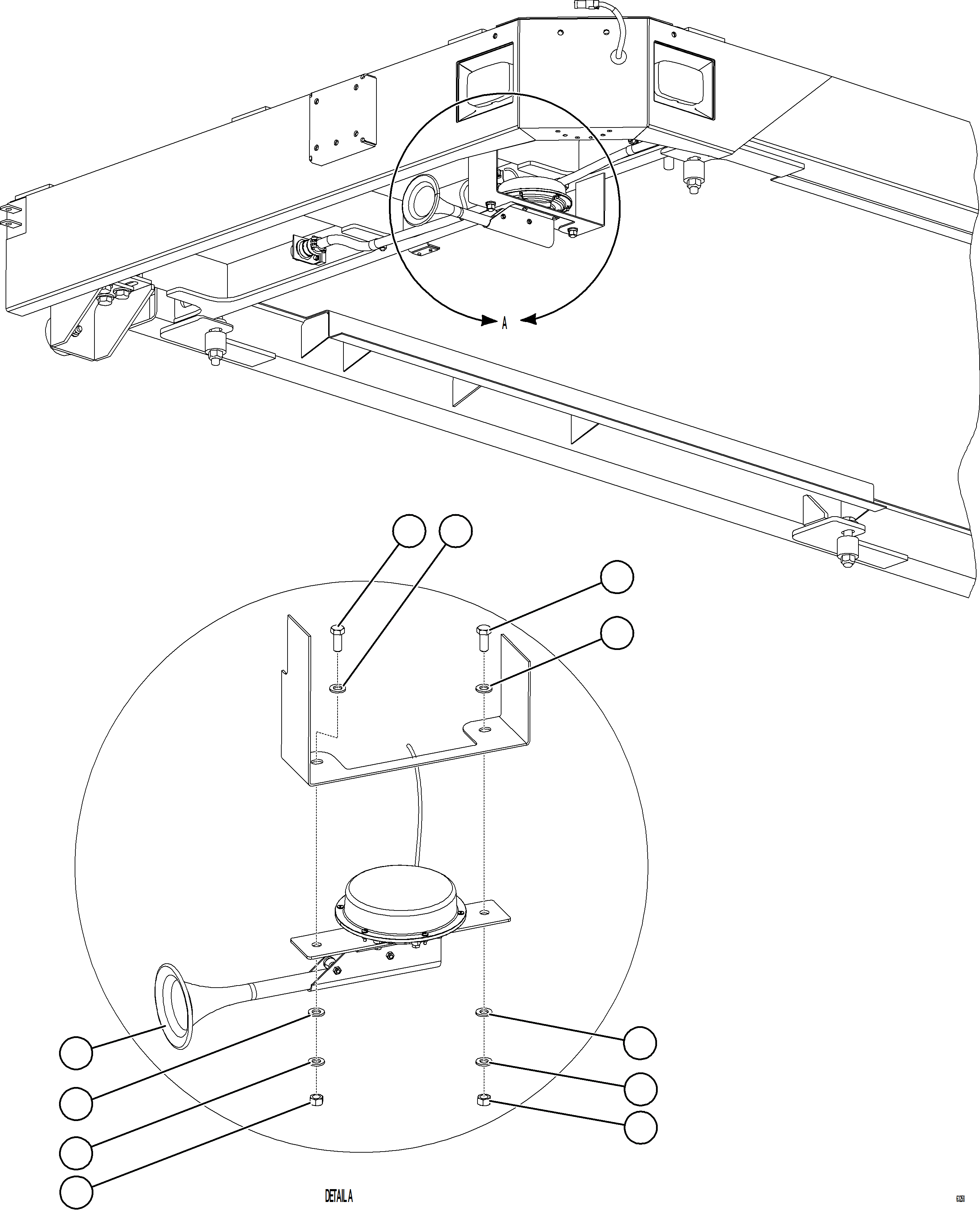 Komatsu parts book diagram for AFE59-GH 930E-4 S/N A31966 - A31967  PENASQUITO: HORN INSTALLATION