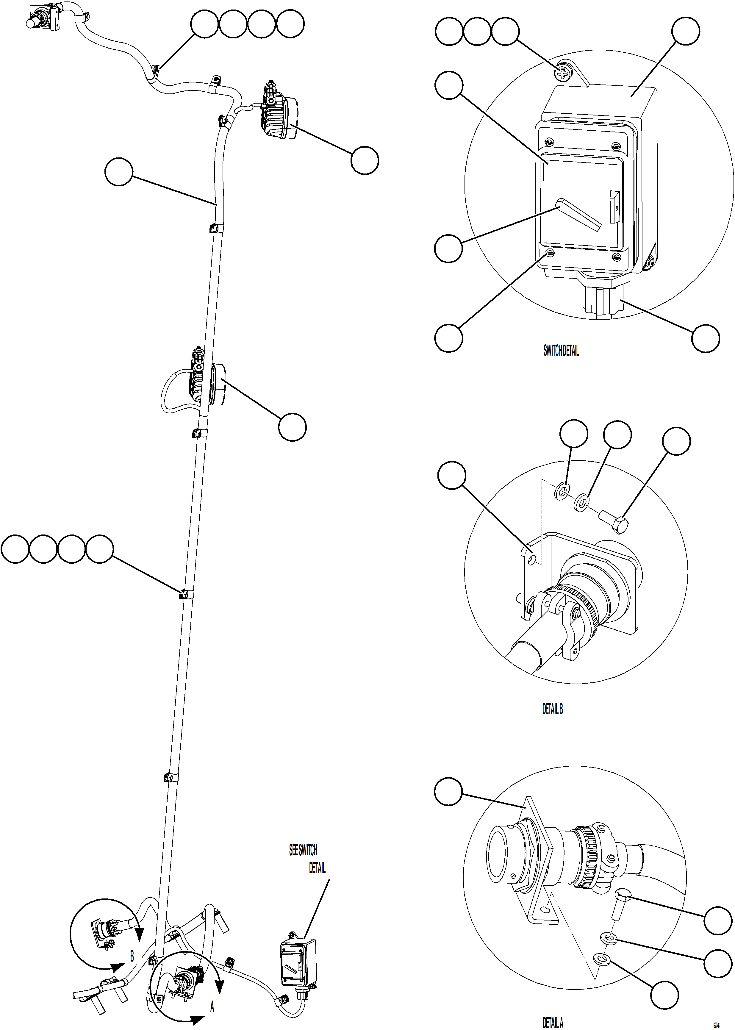 Komatsu parts book diagram for AFE59-GH 930E-4 S/N A31966 - A31967  PENASQUITO: ENGINE BAY LIGHTS, LH