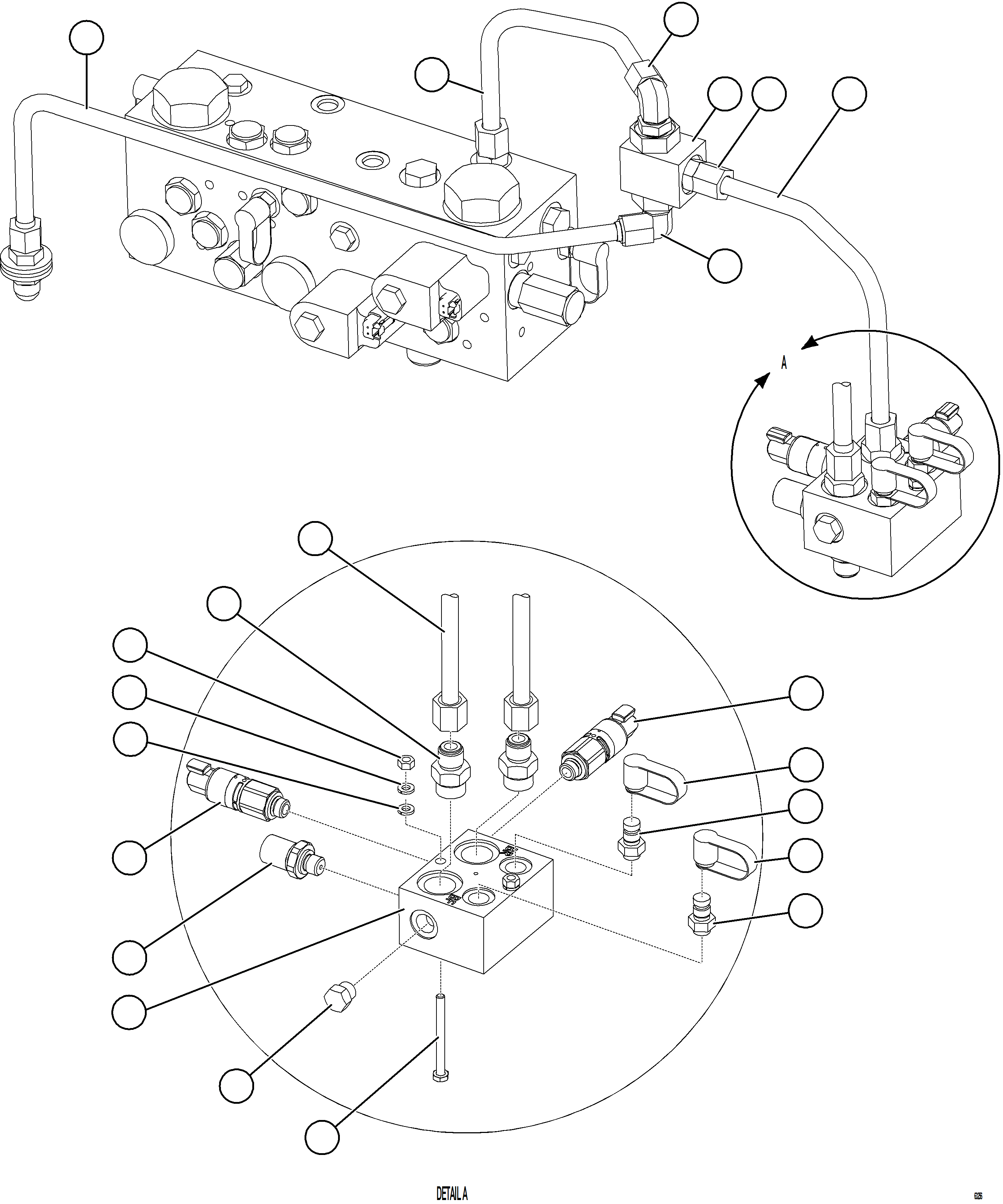 Komatsu parts book diagram for AFE59-GH 930E-4 S/N A31966 - A31967  PENASQUITO: SHUTTLE VALVE & JUNCTION BLOCK PIPING