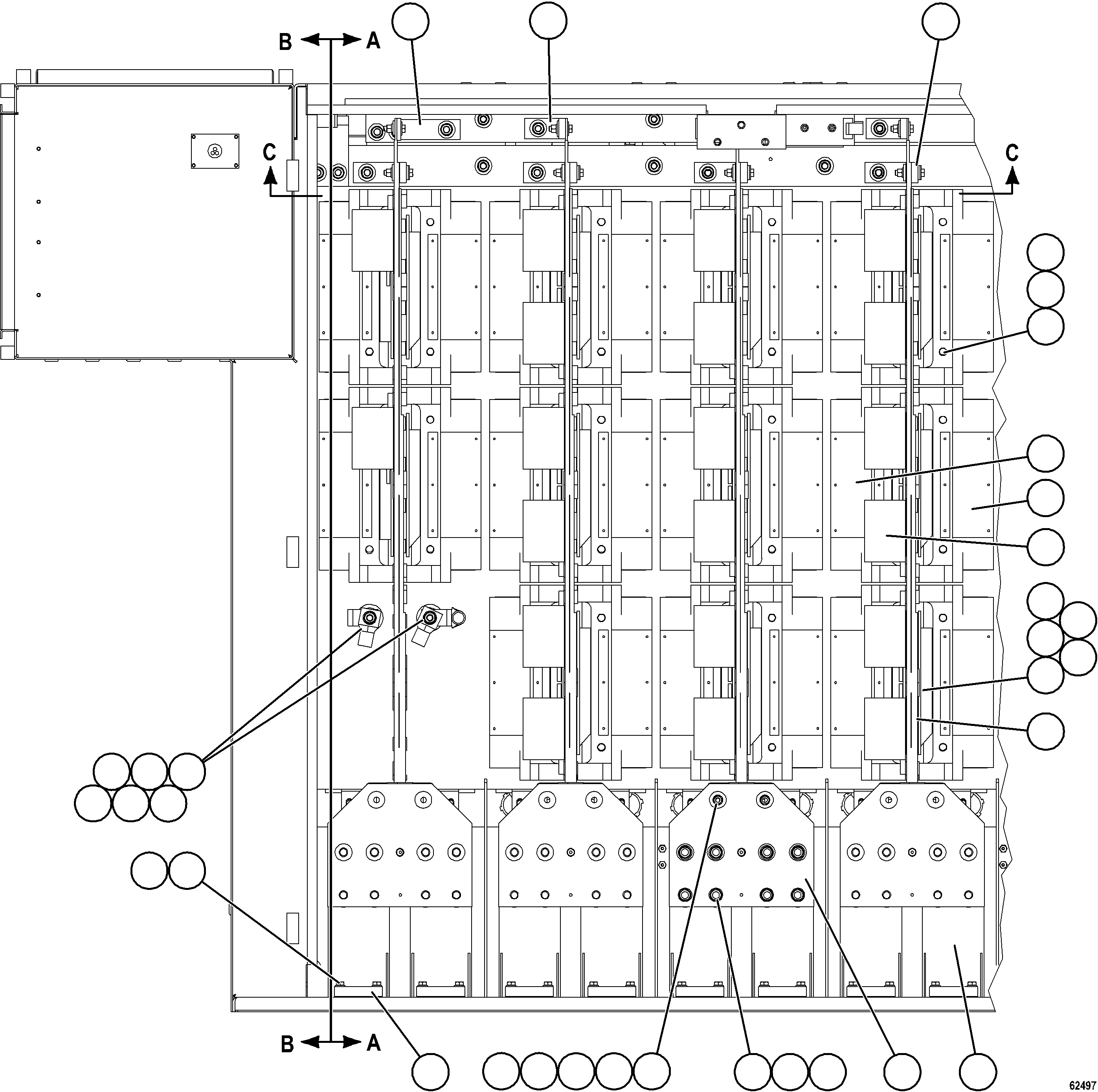 Komatsu parts book diagram for AFE59-GH 930E-4 S/N A31966 - A31967  PENASQUITO: CONTROL CABINET - RH COMPARTMENT 1/3  58F-43-00033