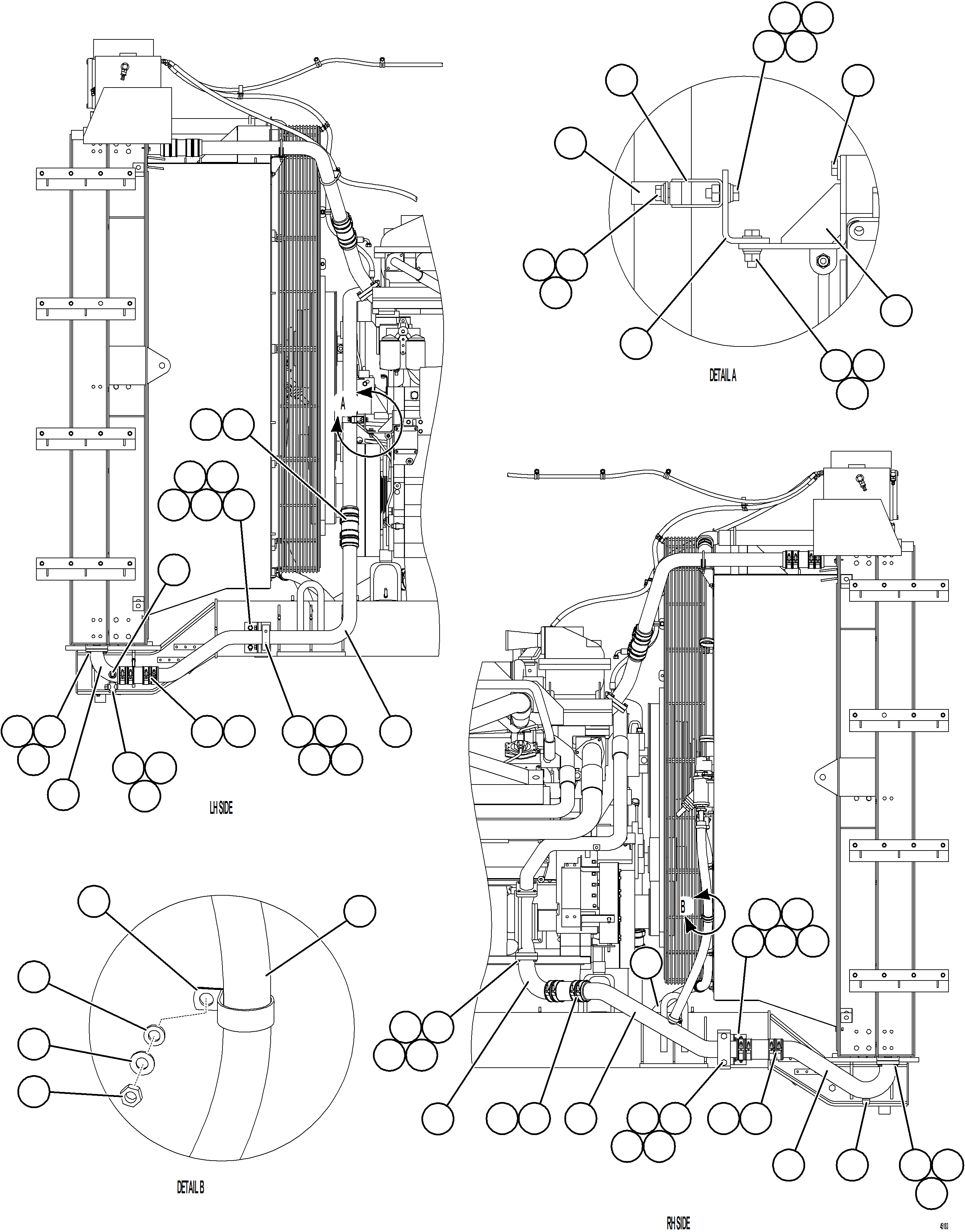 Dump Trucks Komatsu / AFE59-GK 930E-4 S/N A31979, A31984 & A31989 BGC(AFE59-GK) / RADIATOR PIPING    3/4(066 : 45183)