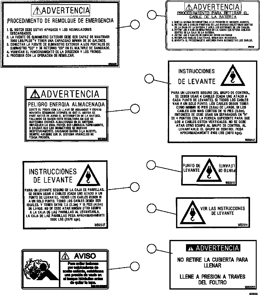 Komatsu parts book diagram for AFE59-GN 930E-4 S/N A31993  CASSERONES: DECALS & WARNINGS (SPANISH)     3/5