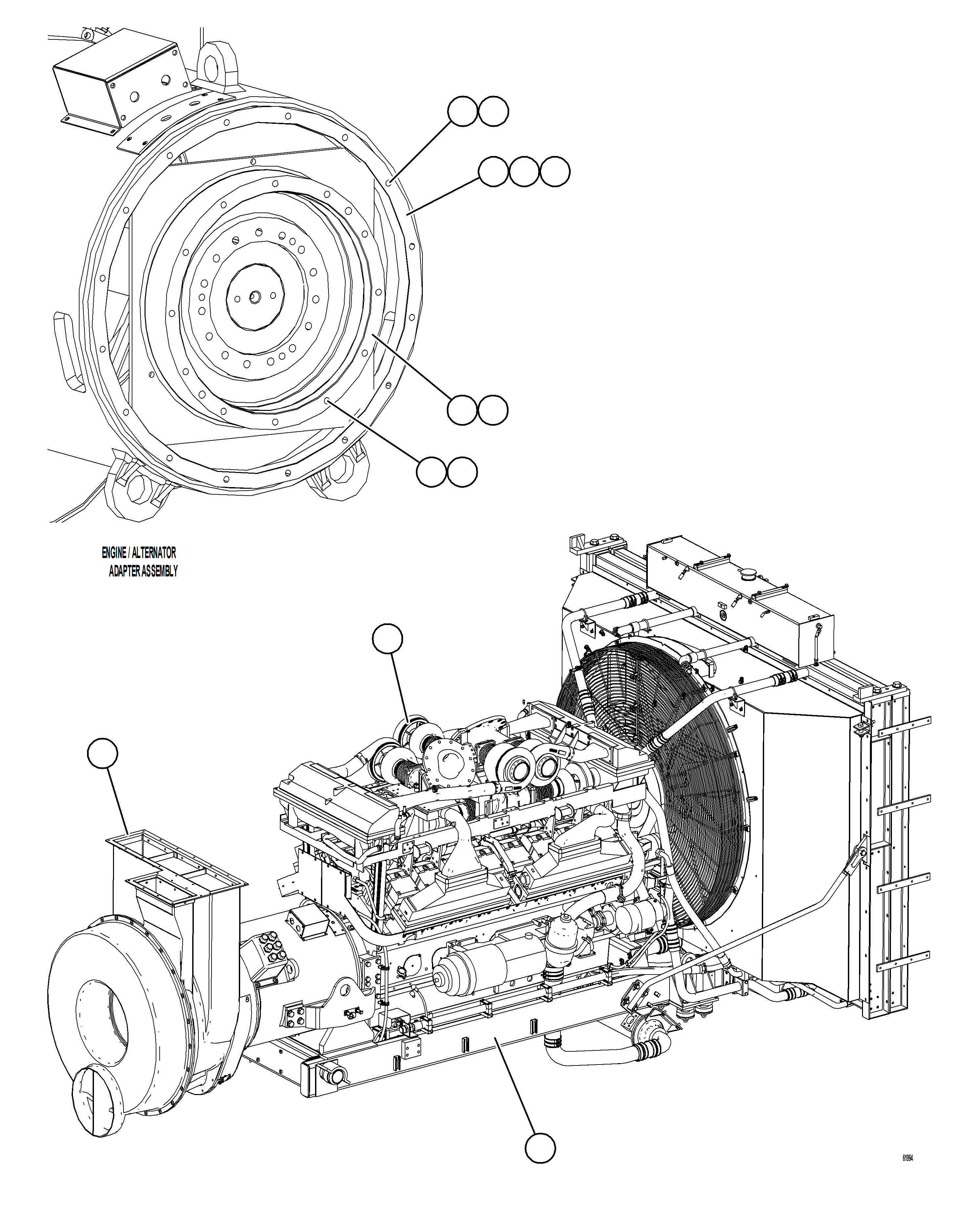 Komatsu parts book diagram for AFE59-GN 930E-4 S/N A31993  CASSERONES: POWERTRAIN INSTALLATION