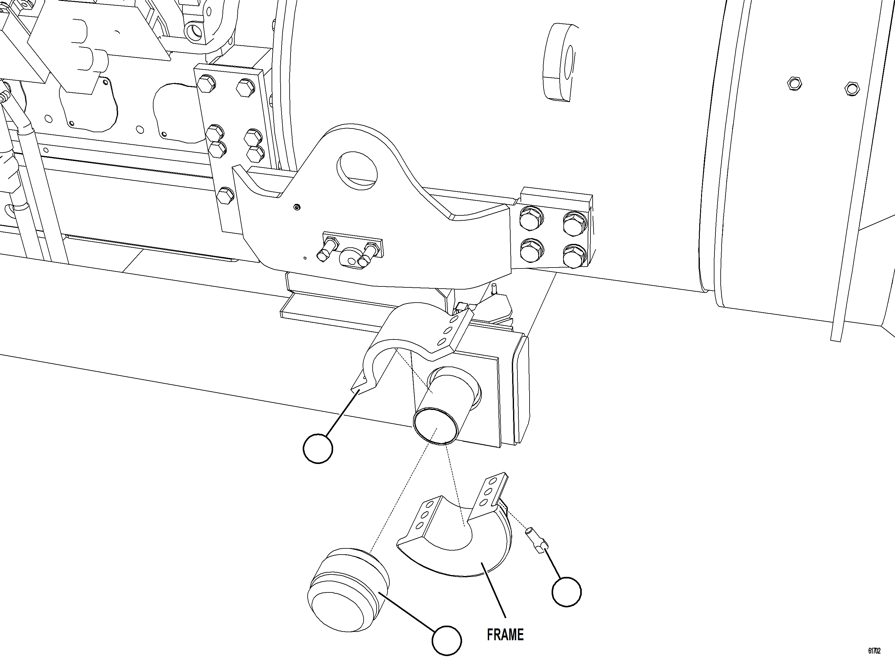 Komatsu parts book diagram for AFE59-GN 930E-4 S/N A31993  CASSERONES: SUB-FRAME CRADLE INSTALLATION