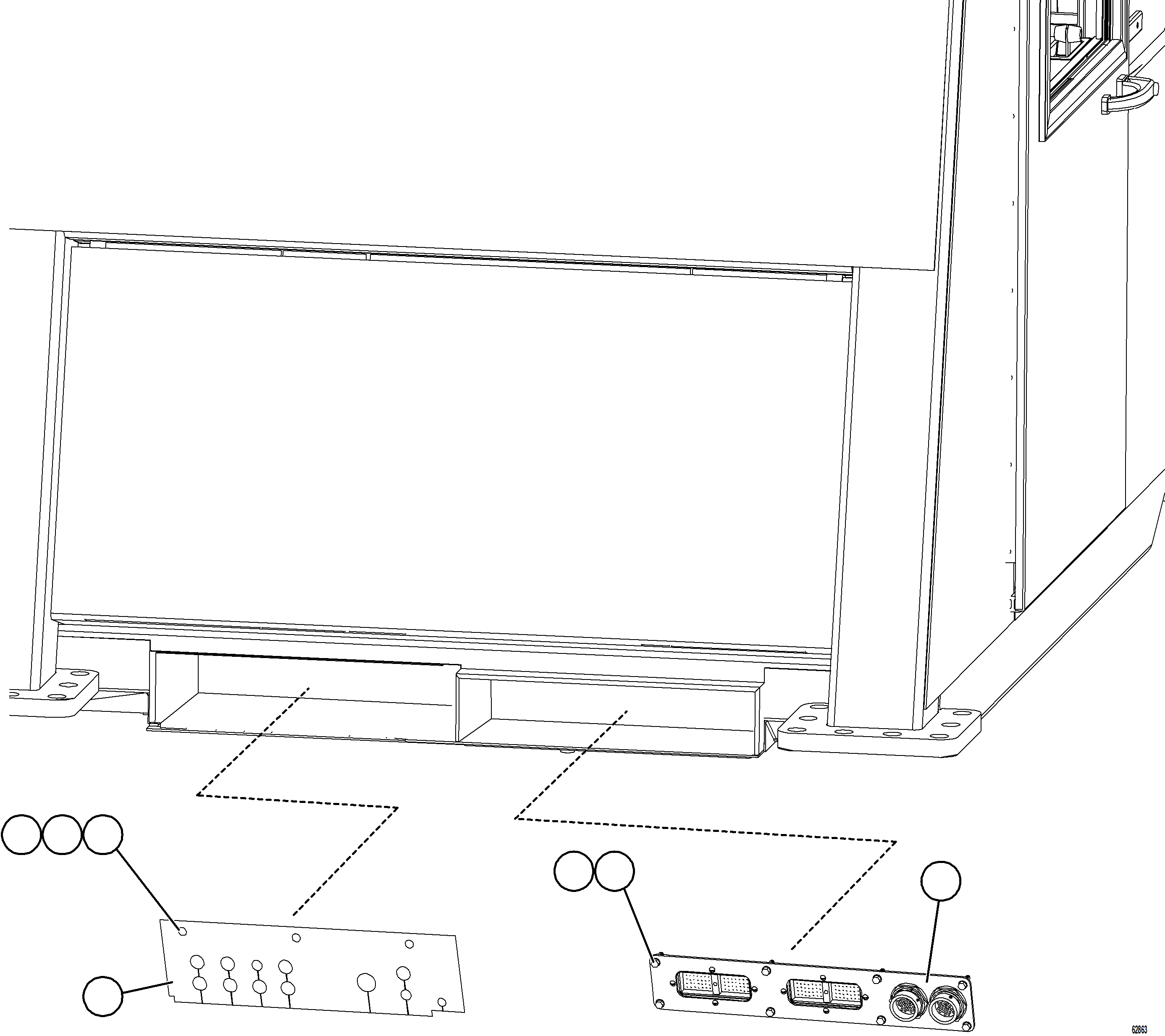 Komatsu parts book diagram for AFE59-GN 930E-4 S/N A31993  CASSERONES: CAB CONNECTOR PLATE AND HOSE FLAP