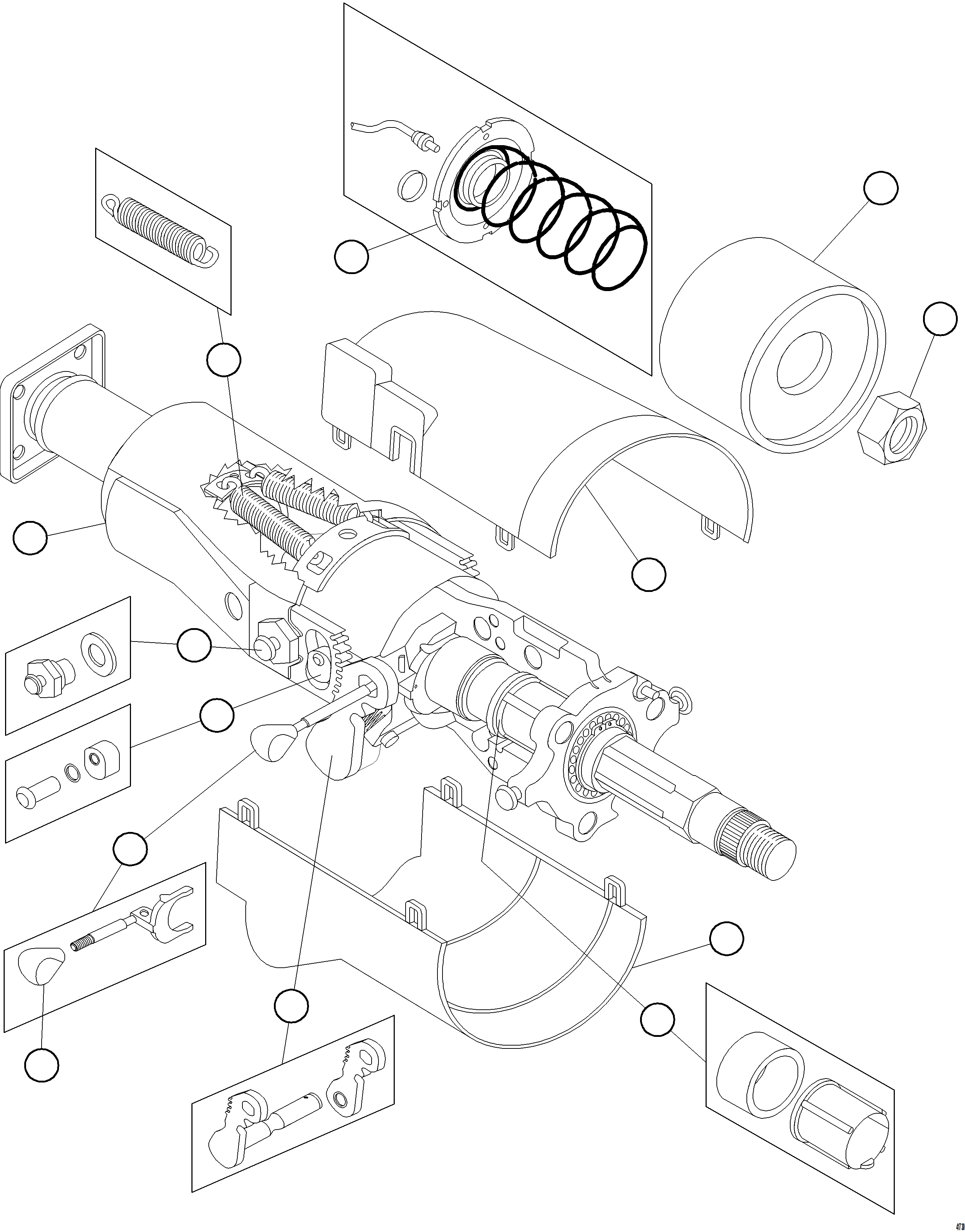 Komatsu parts book diagram for AFE59-GN 930E-4 S/N A31993  CASSERONES: STEERING COLUMN ASSEMBLY       XB8878