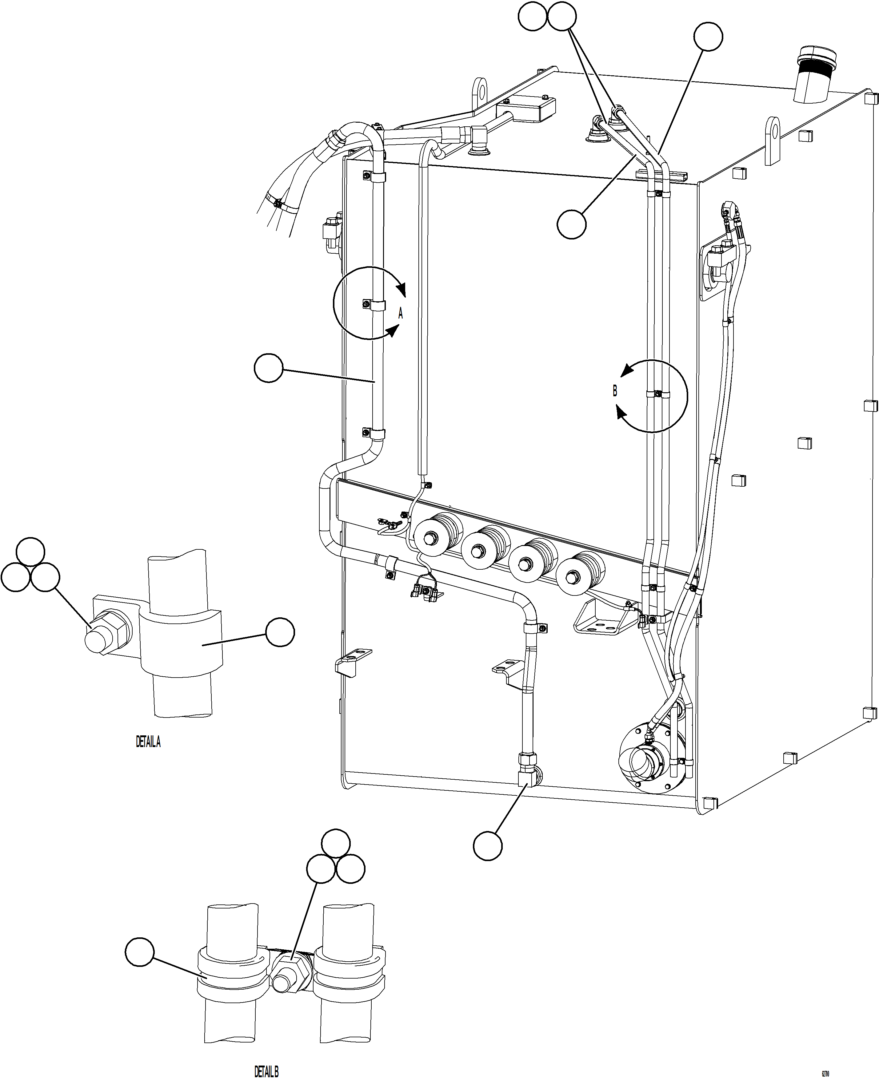 Komatsu parts book diagram for AFE59-GN 930E-4 S/N A31993  CASSERONES: FUEL SYSTEM PIPING   2/3