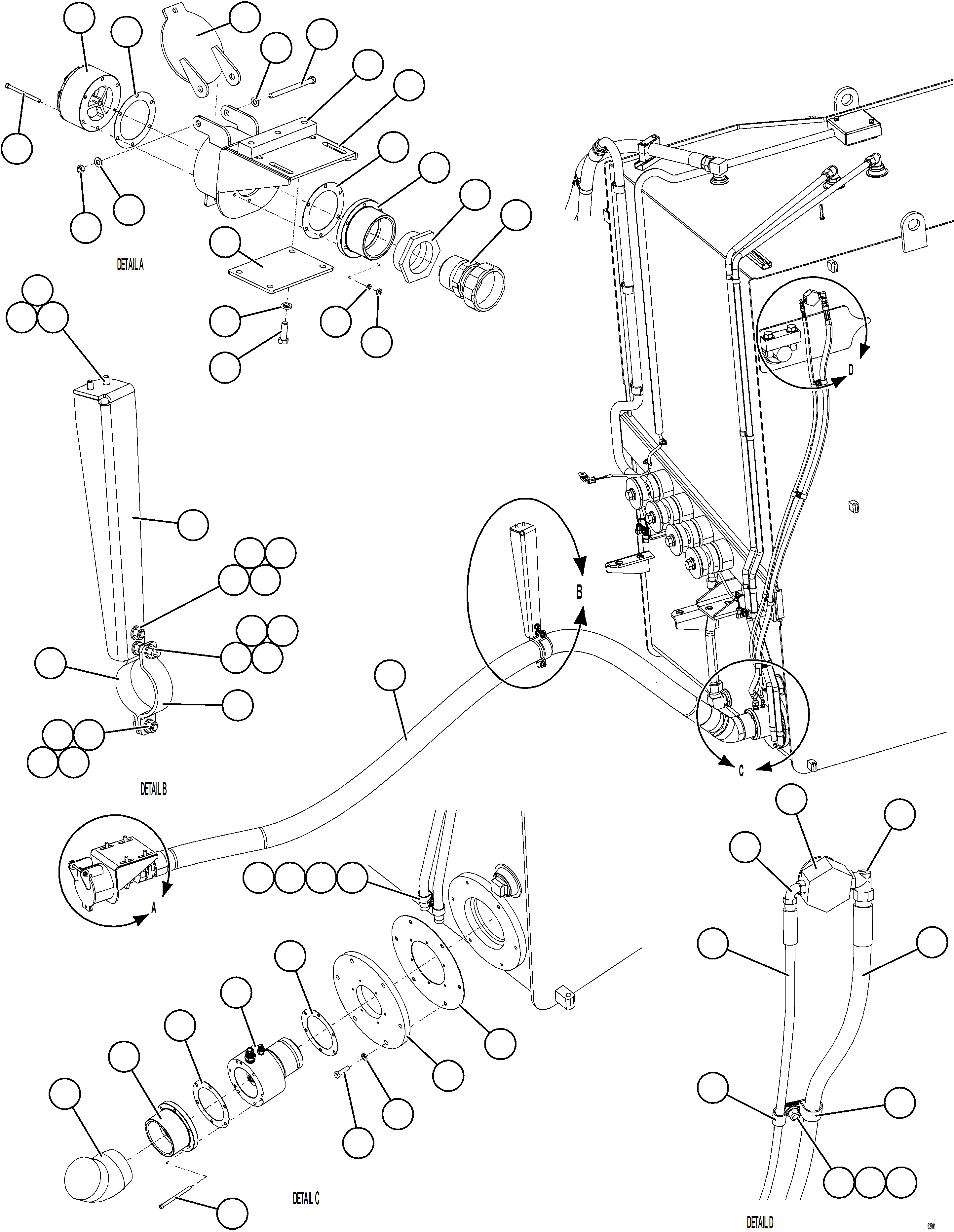 Komatsu parts book diagram for AFE59-GN 930E-4 S/N A31993  CASSERONES: FUEL TANK QUICK FILL - LH