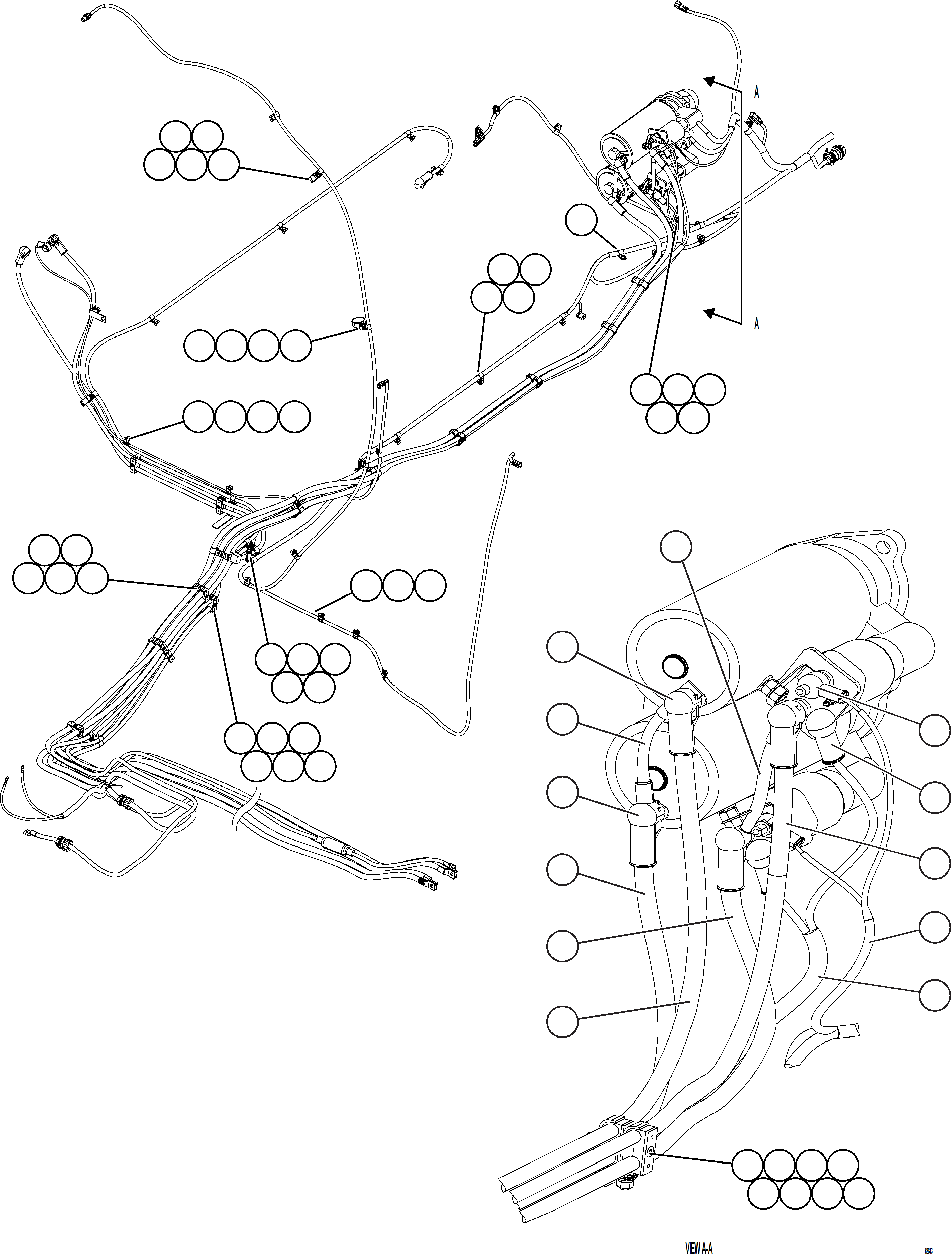 Komatsu parts book diagram for AFE59-GN 930E-4 S/N A31993  CASSERONES: STARTING SYSTEM WIRING    1/4