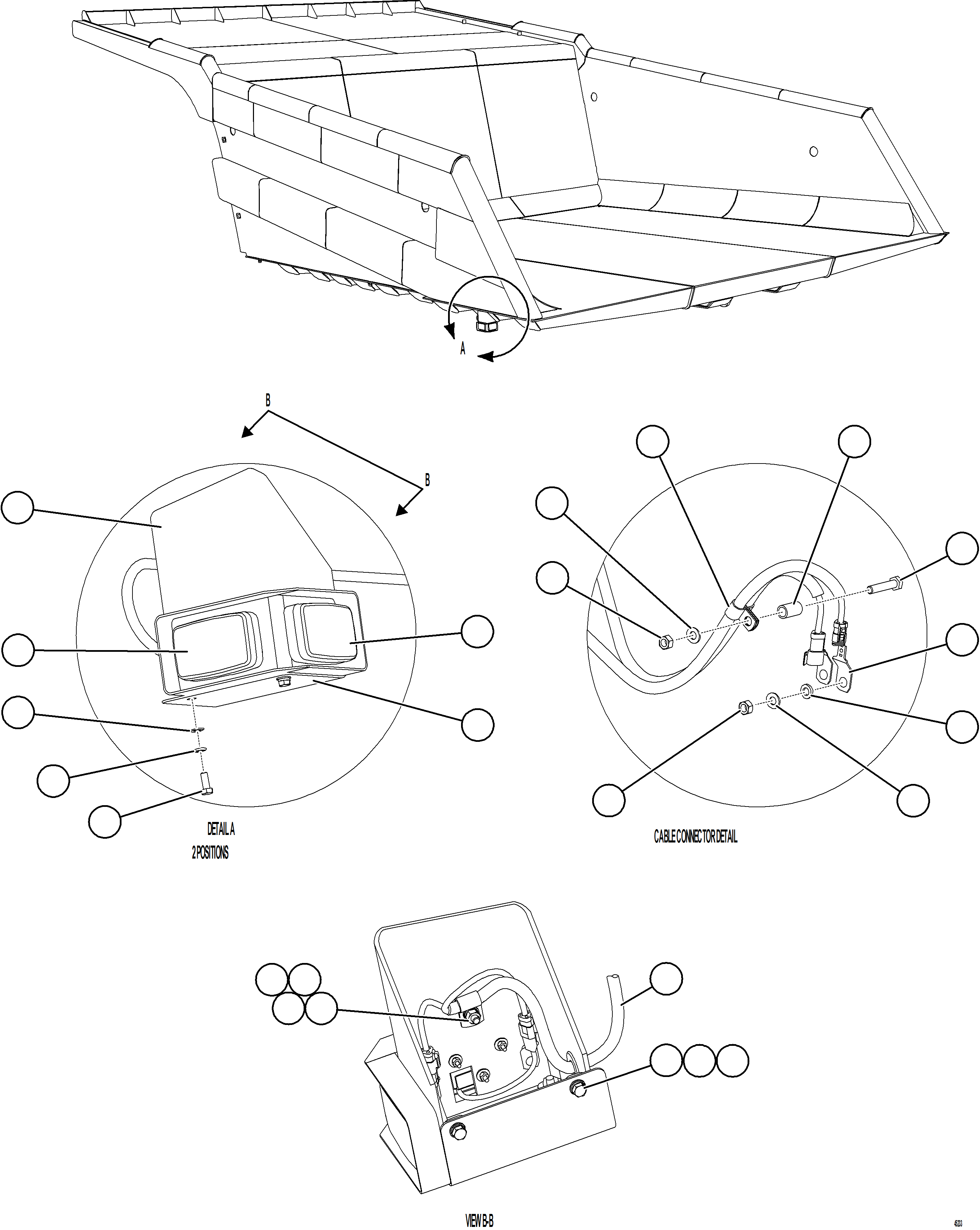 Komatsu parts book diagram for AFE59-GN 930E-4 S/N A31993  CASSERONES: BODY CLEARANCE LIGHTS