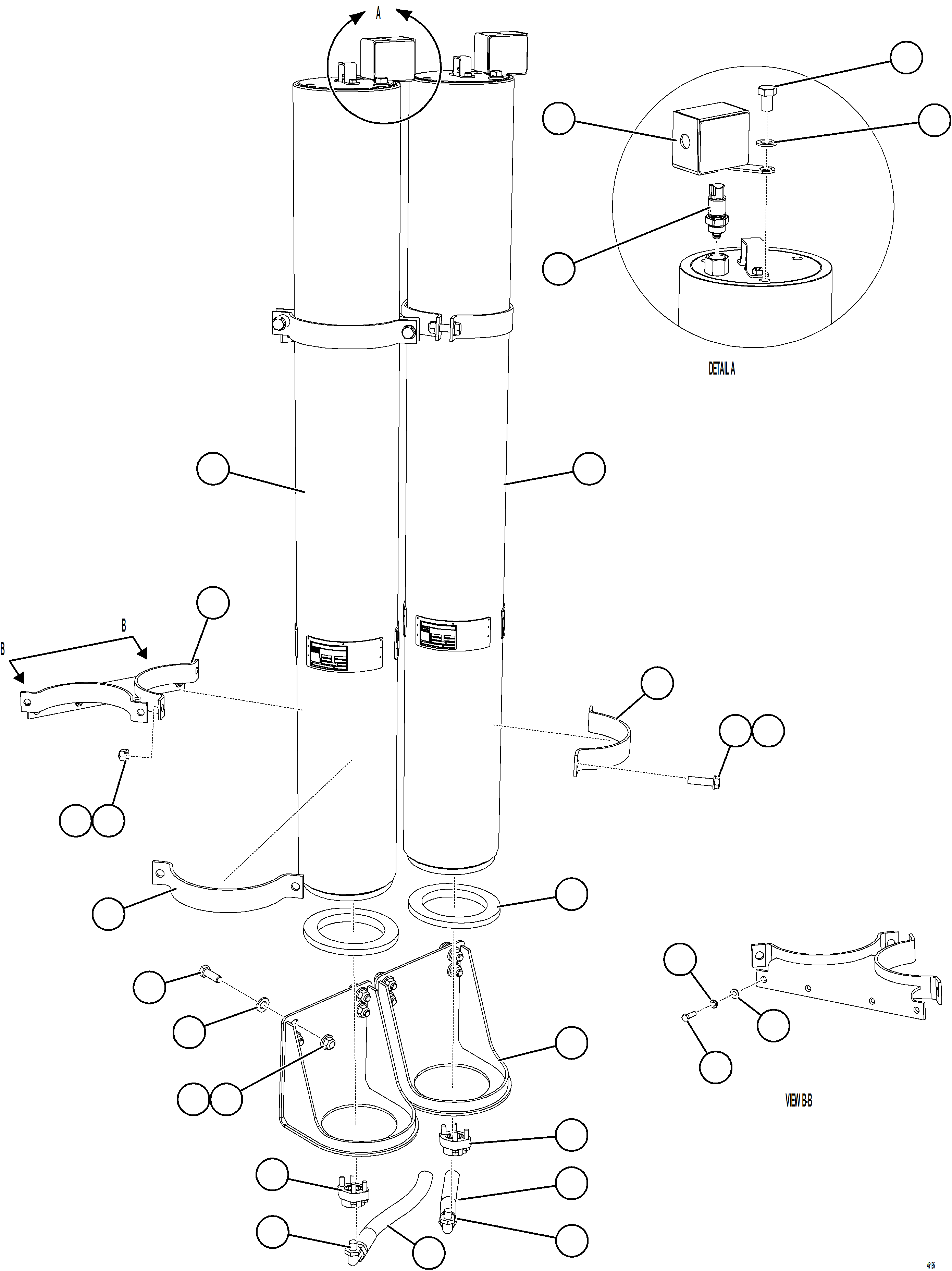 Komatsu parts book diagram for AFE59-GN 930E-4 S/N A31993  CASSERONES: STEERING ACCUMULATOR INSTALL