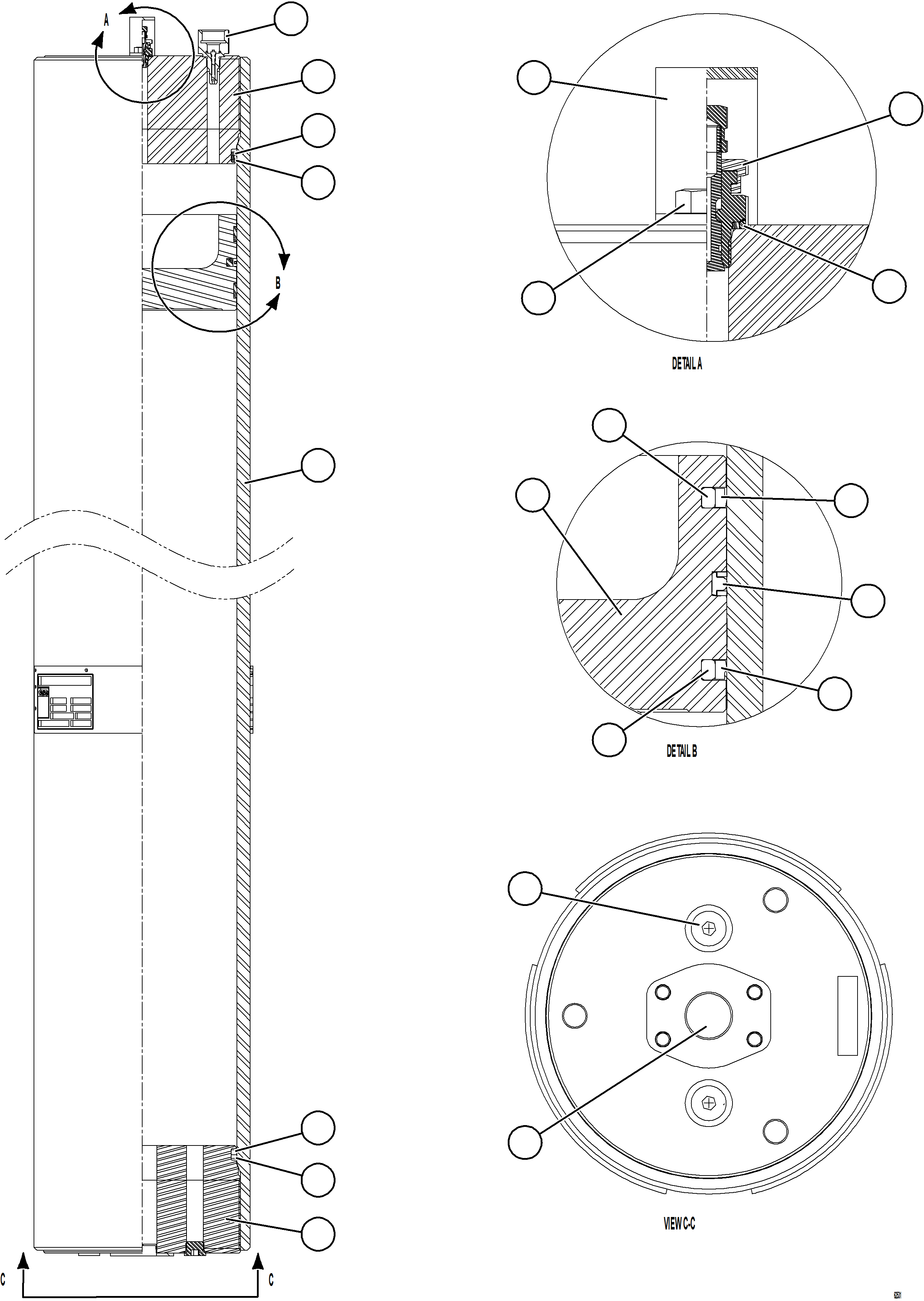 Komatsu parts book diagram for AFE59-GN 930E-4 S/N A31993  CASSERONES: PISTON ACCUMULATOR    58C-60-10400
